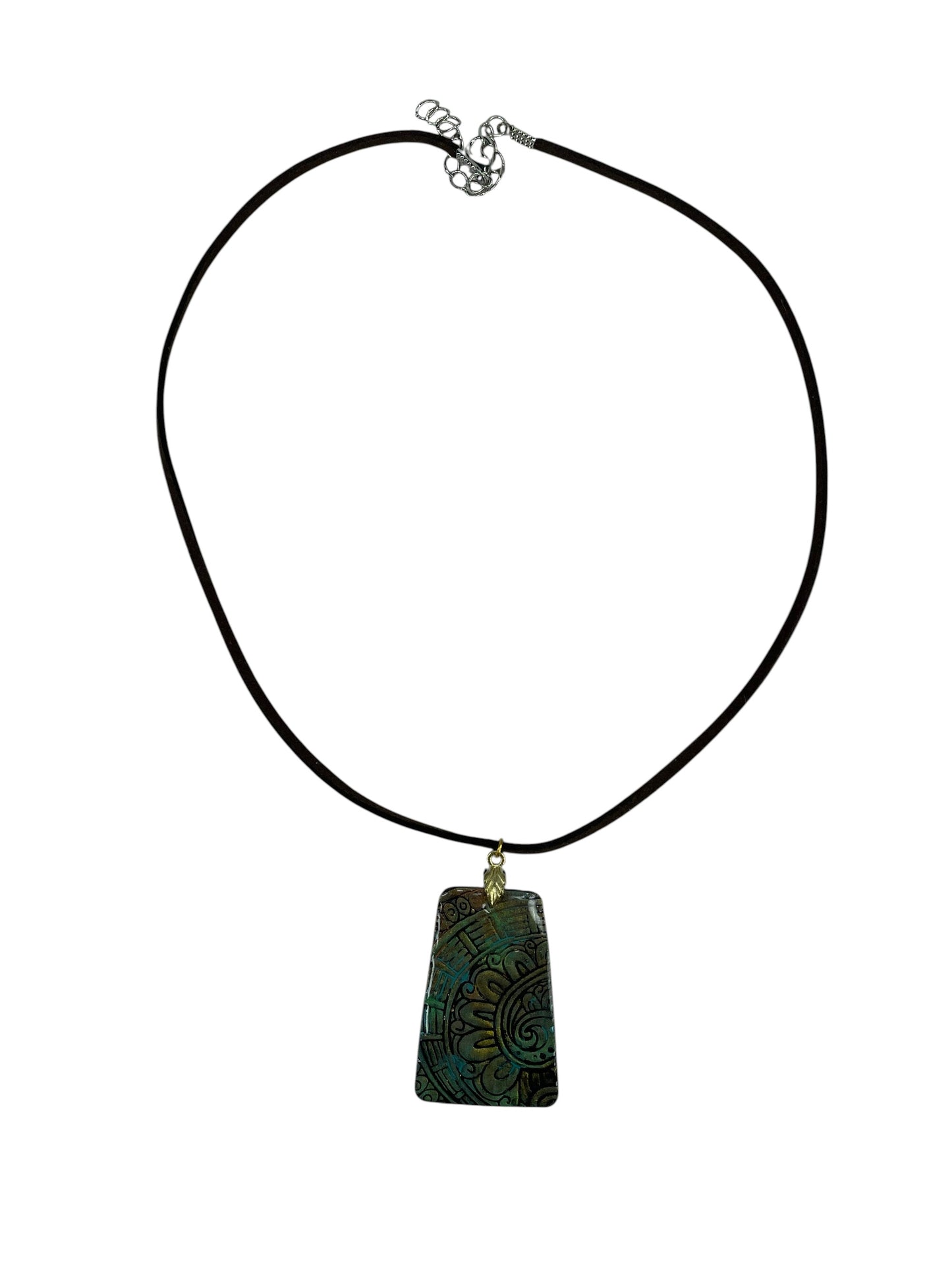 Deep teal, antique bronze, and smoky charcoal tones Necklace
