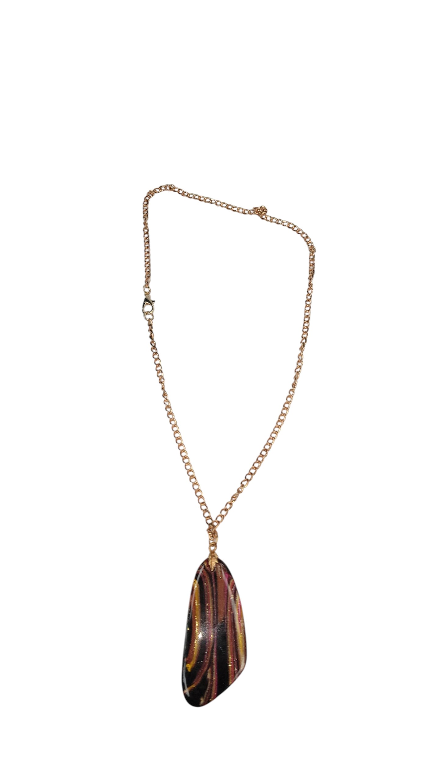 Deep crimson, warm amber on black Necklace