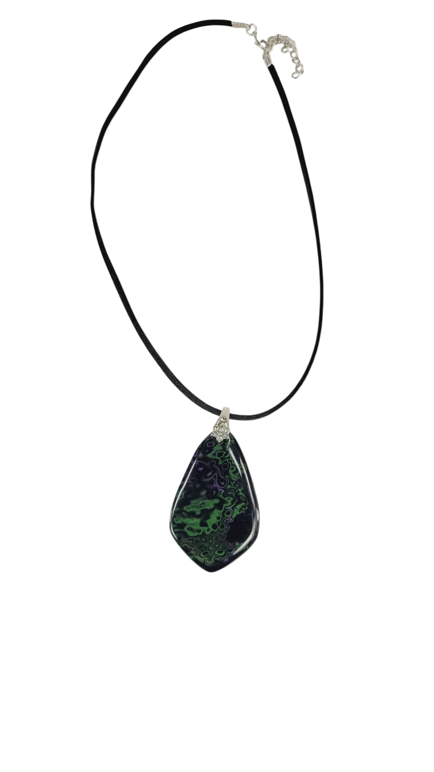 Inky black, forest green, and hints of midnight violet Necklace