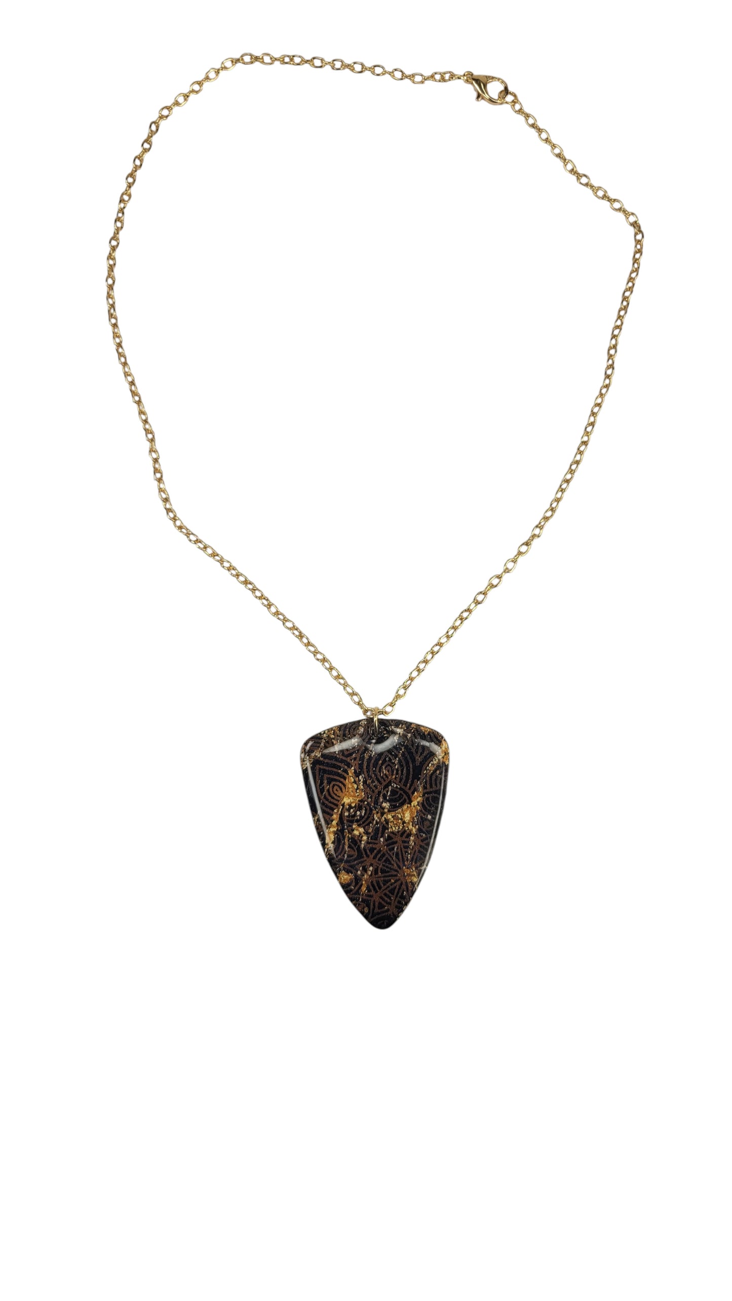 Striking Necklace and Earring SET black with scattered flecks of gold