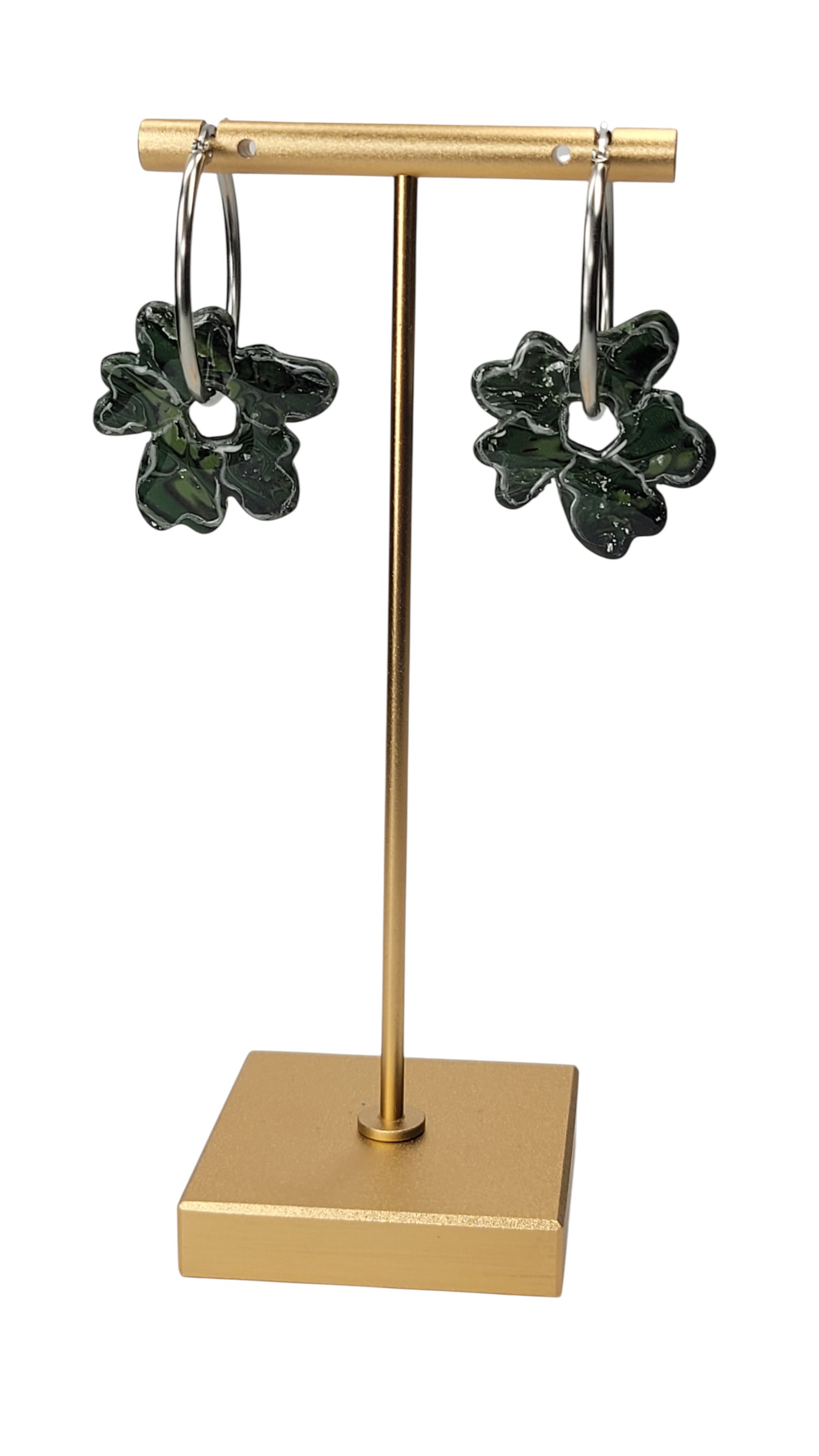 Deep forest-green Earring