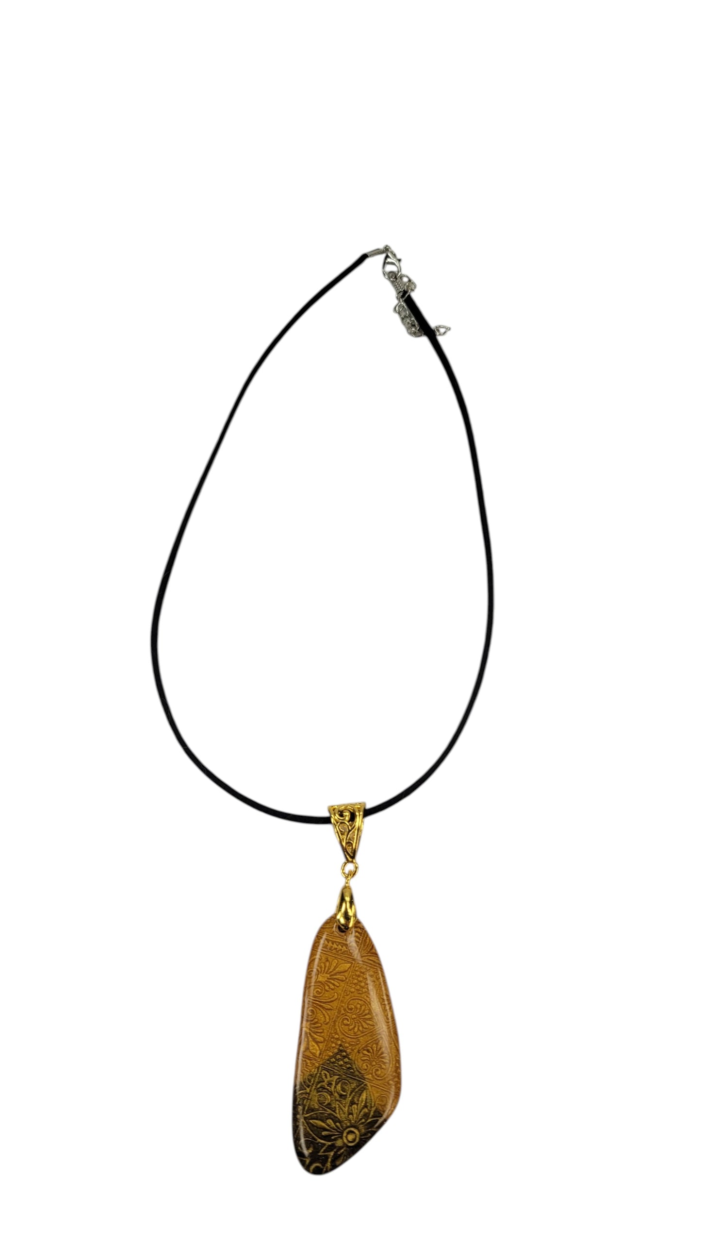 Amber and honey glow with delicate pattern Necklace