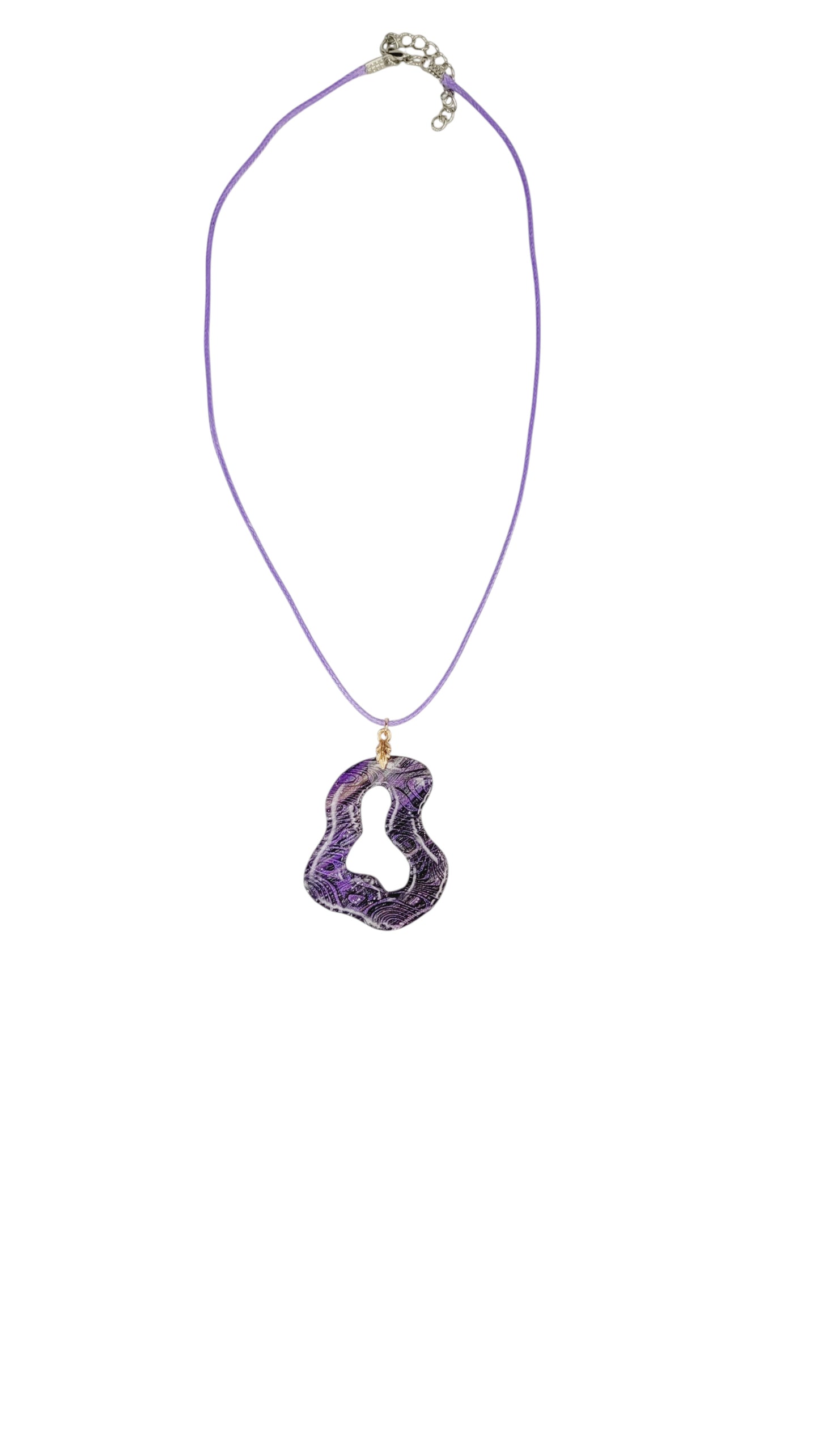Deep violet and soft black DOUBLE-sided Necklace