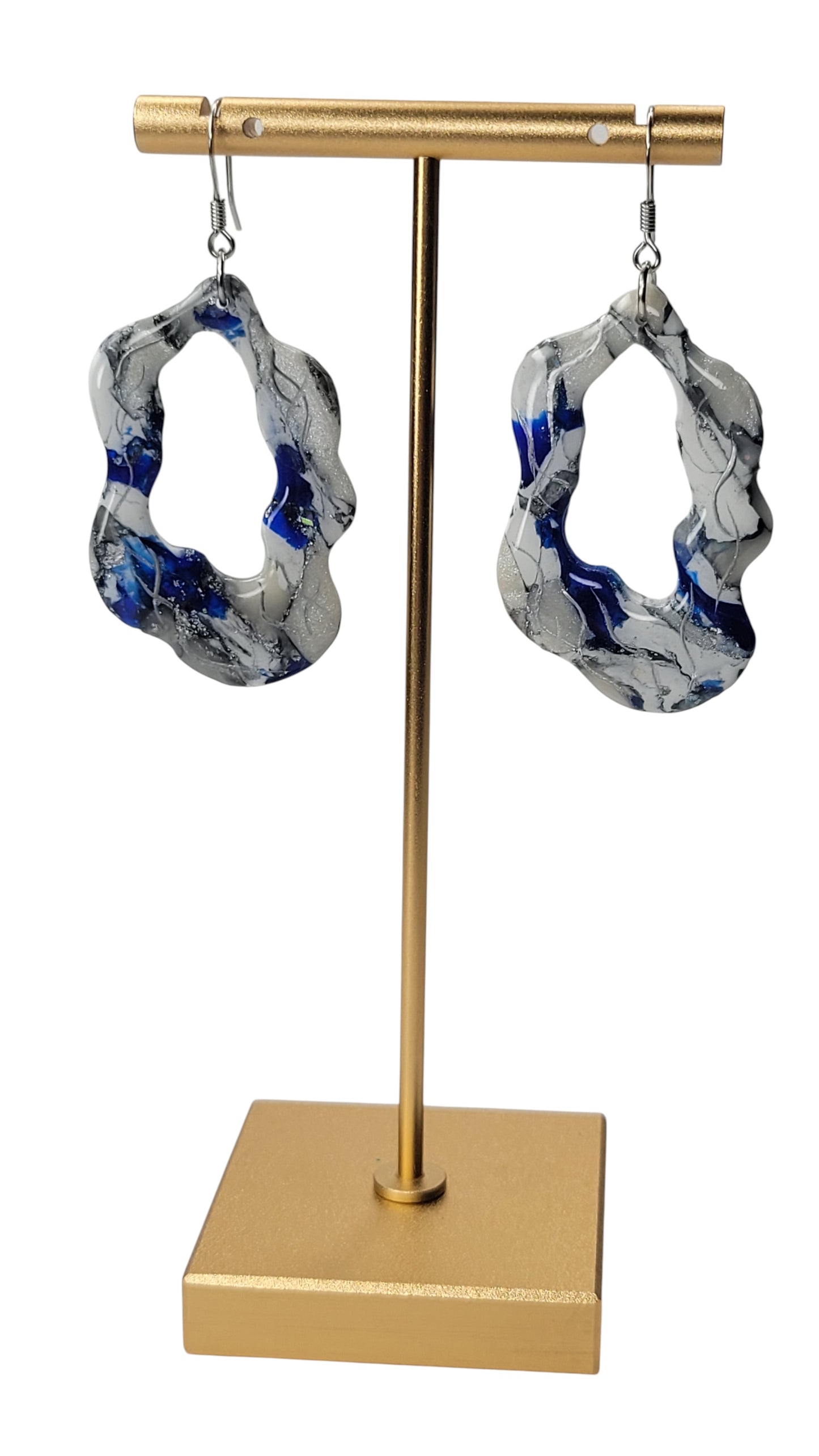 Large wavy open middle drop Earrings