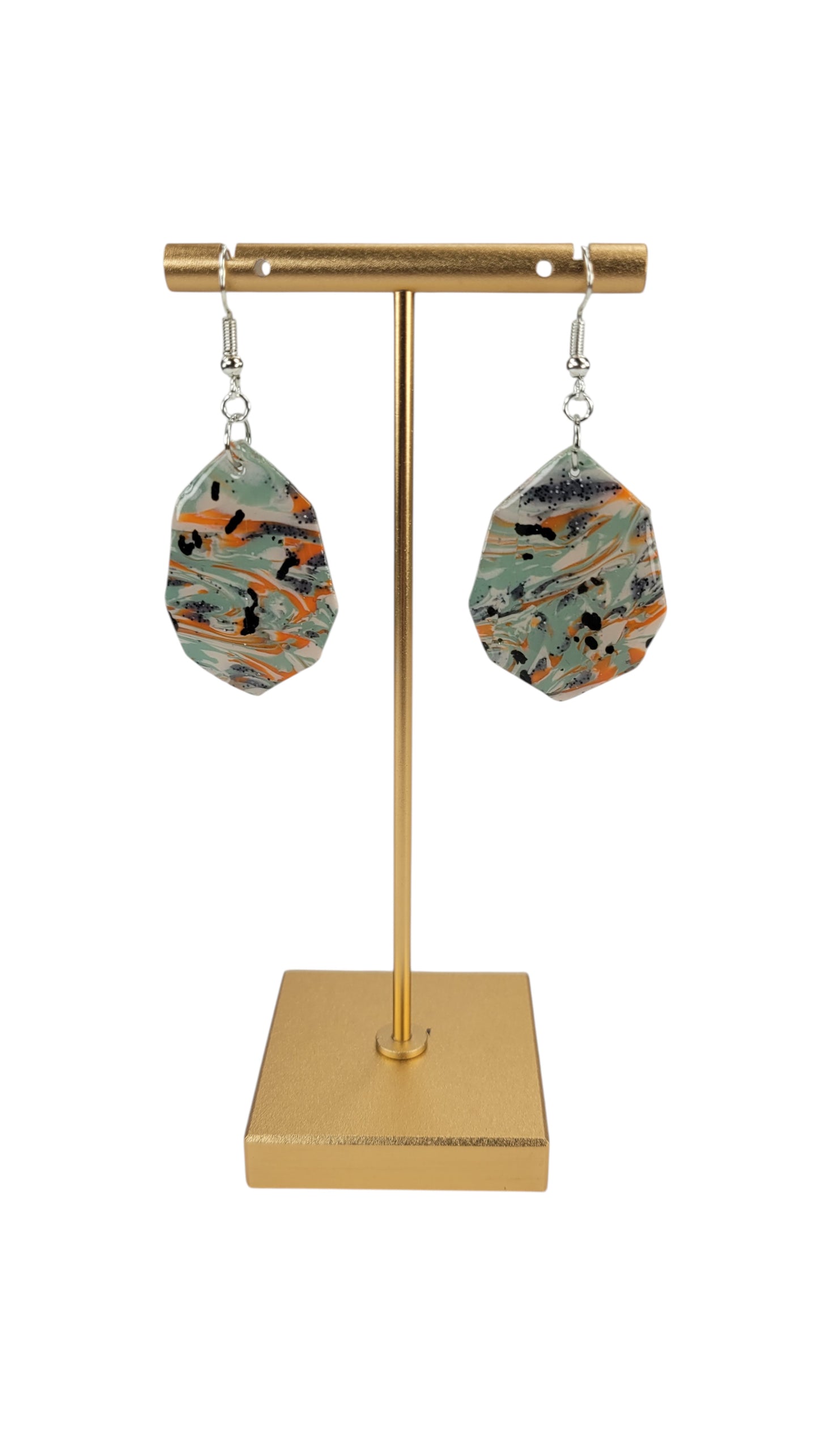 Organic, irregular shape with retro colors and modern feel Earrings