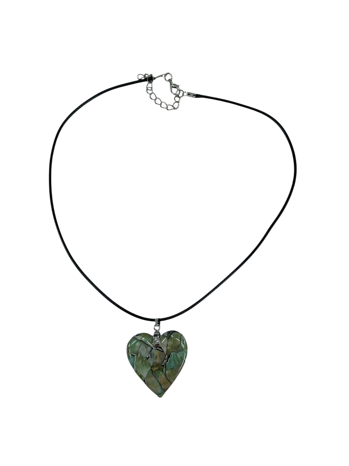 Serene heart-shaped pendant, inspired by moss-covered stone Necklace