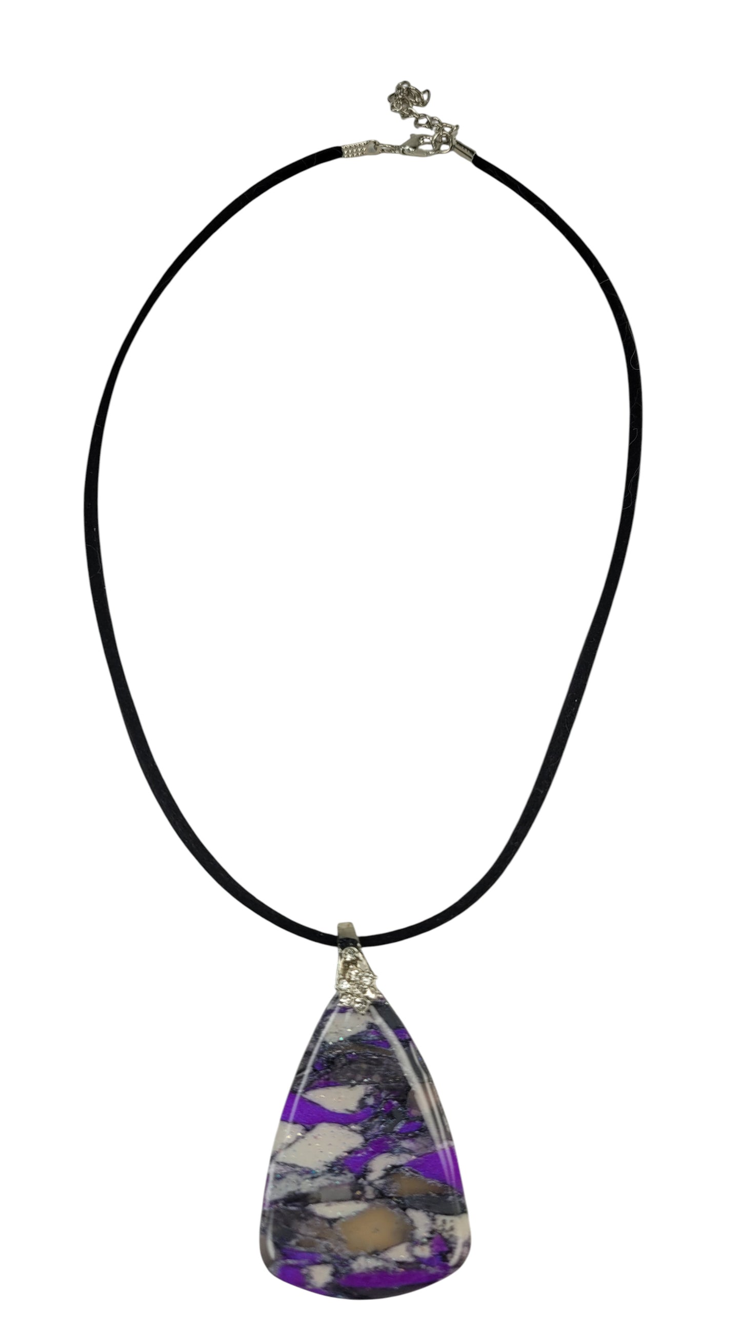 Deep violet, smoky charcoal, and muted stone-like tones Necklace