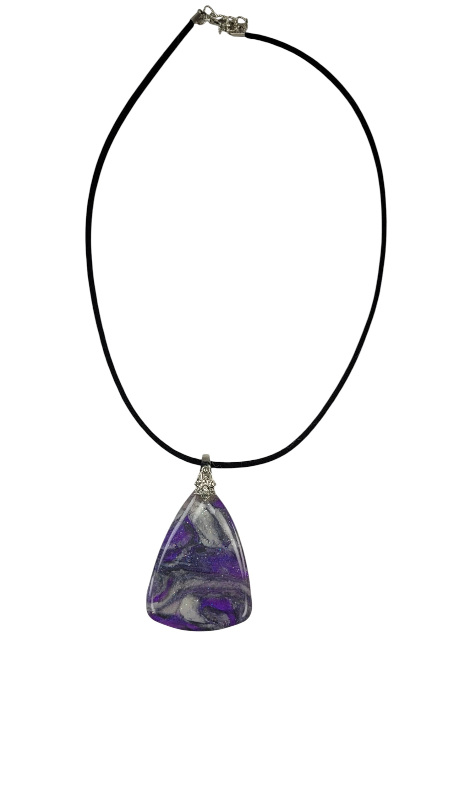 Swirls of deep violet and soft silver-grey Necklace