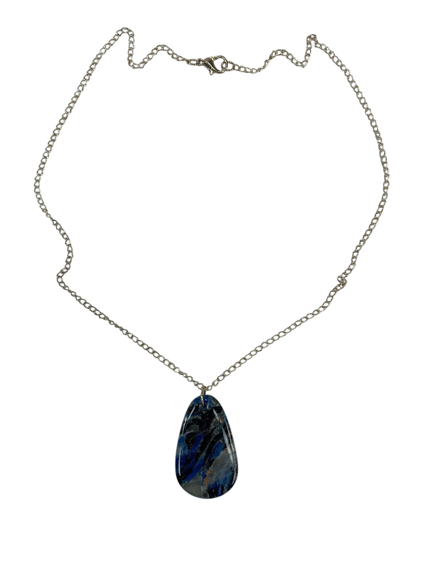 Deep midnight blue, smoky charcoal, soft silver-gray Necklace