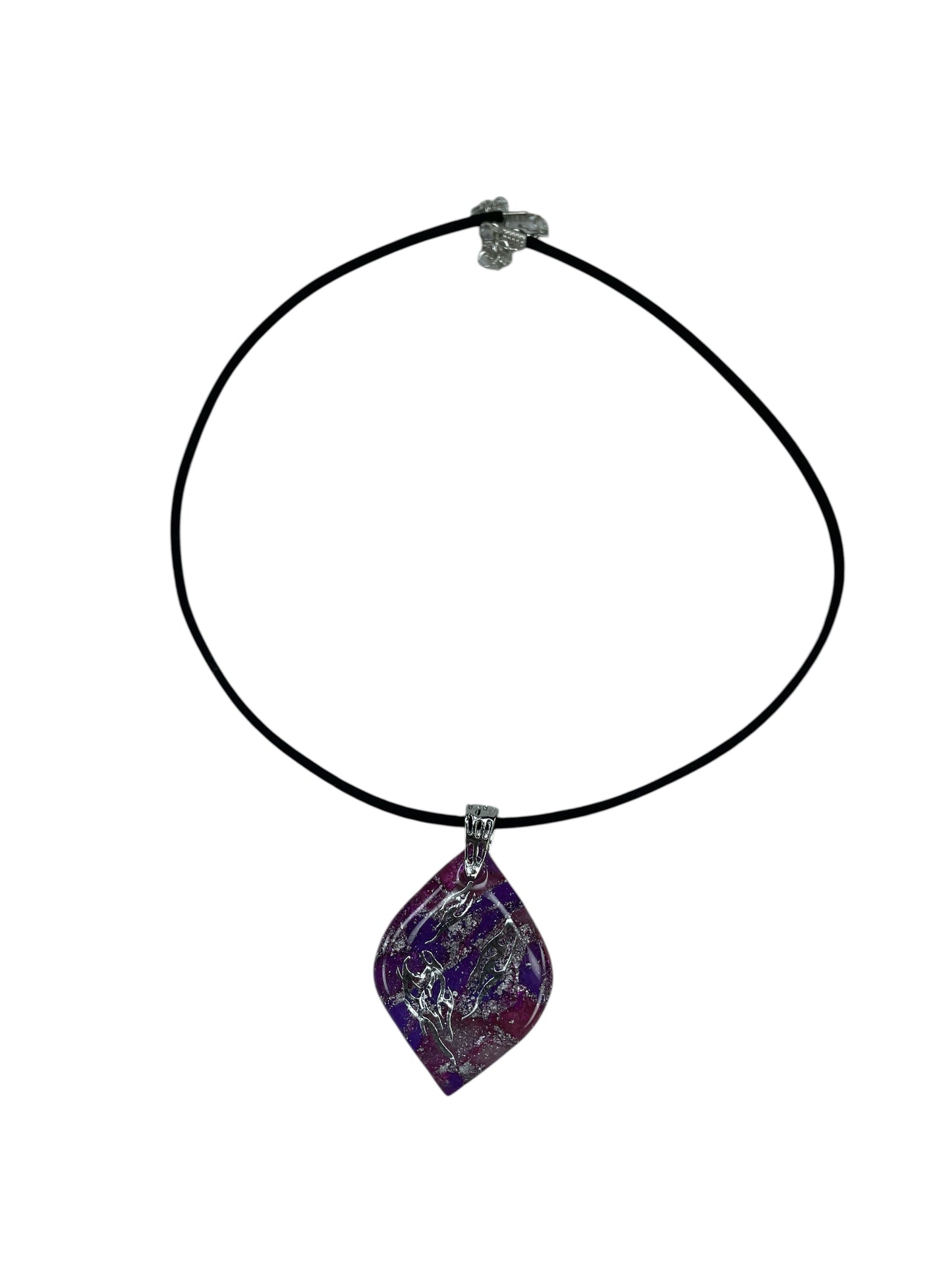 Deep violet, silver and magenta Necklace