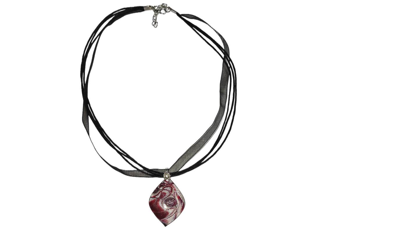 Red and pearl white Necklace