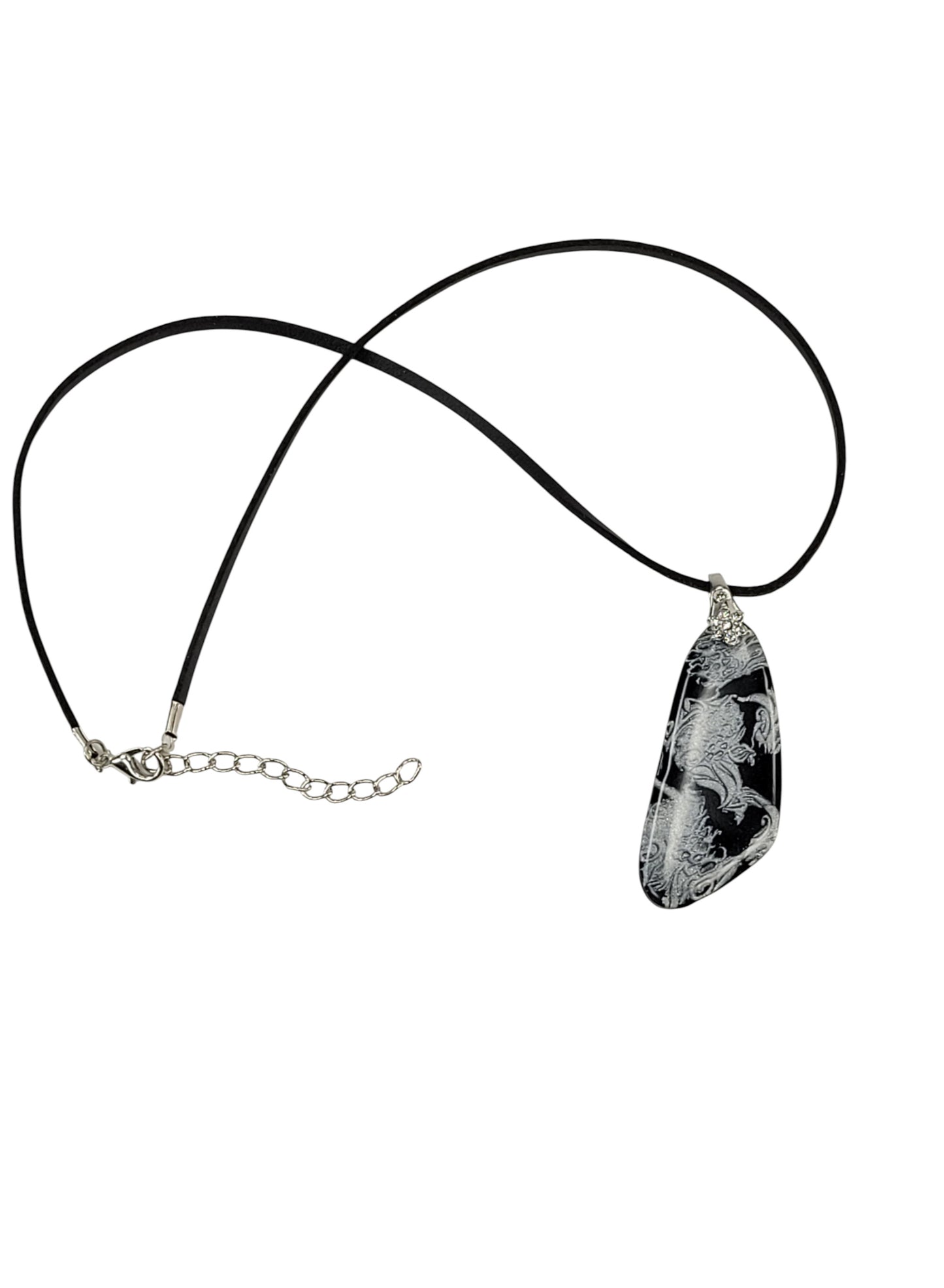 Black and silver abstract (#2) Necklace.