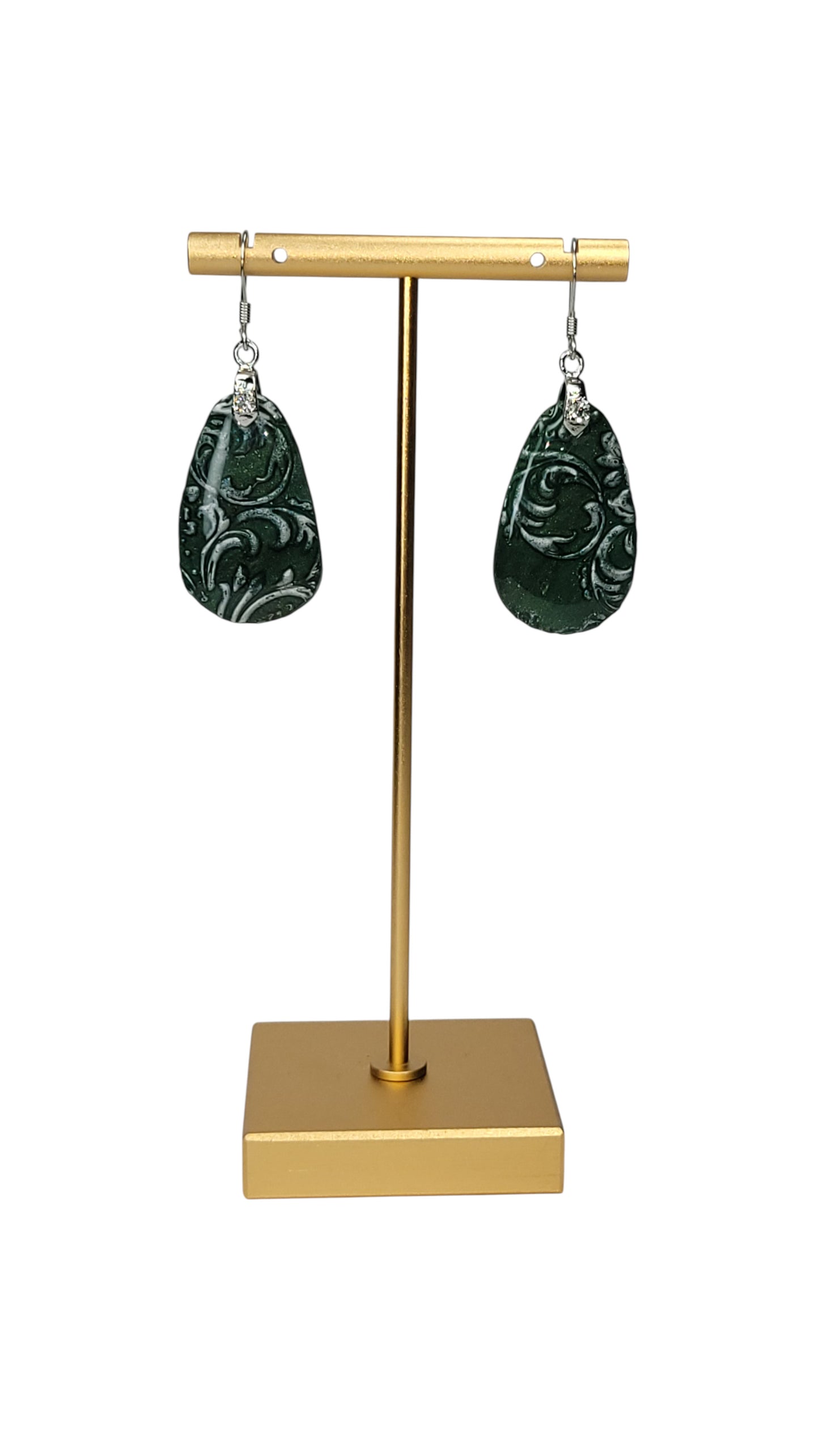 Deep forest-green teardrops Earrings
