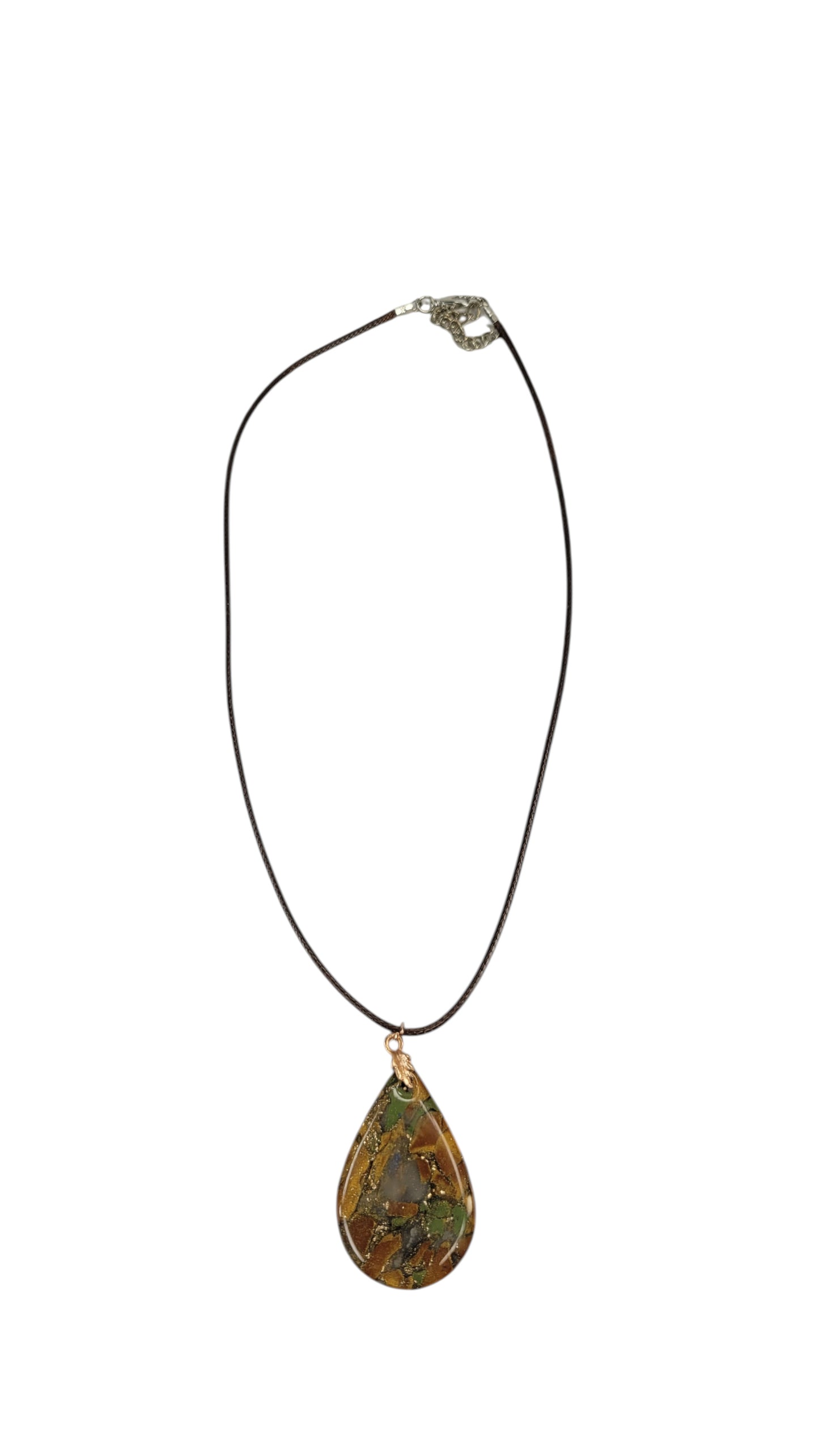 Gold and green faux stone Necklace