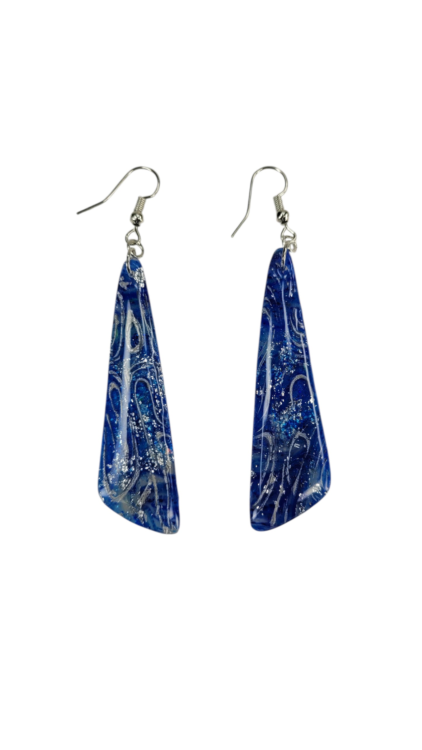 Long, slender cobalt blue drop Earrings