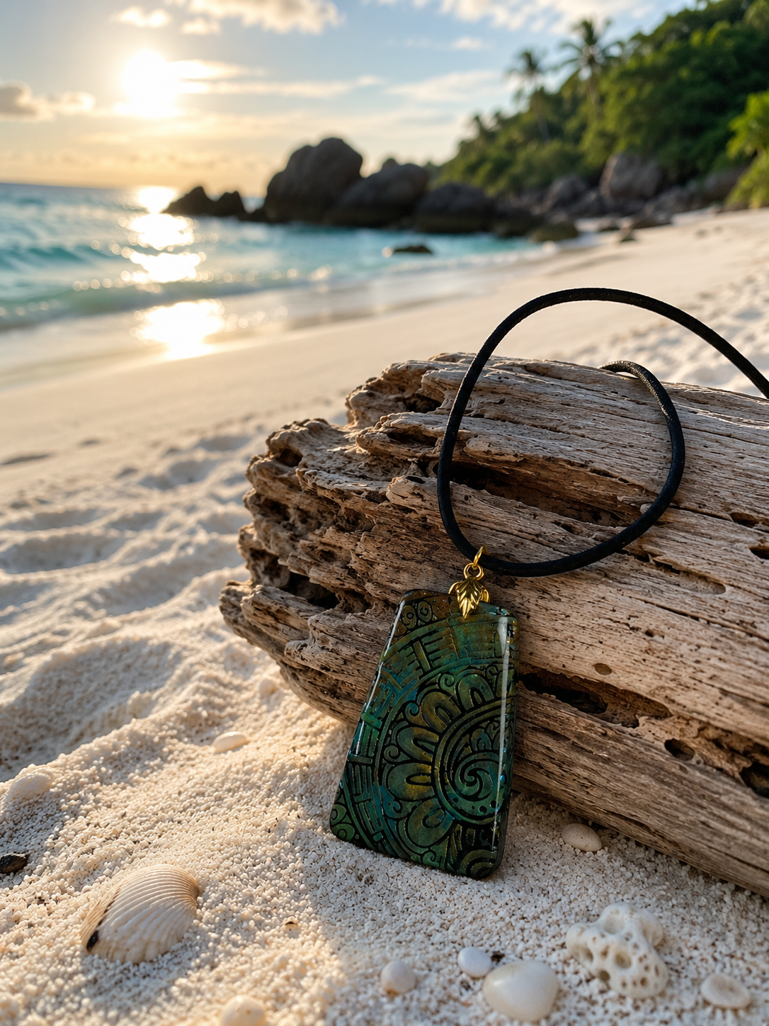 Deep teal, antique bronze, and smoky charcoal tones Necklace