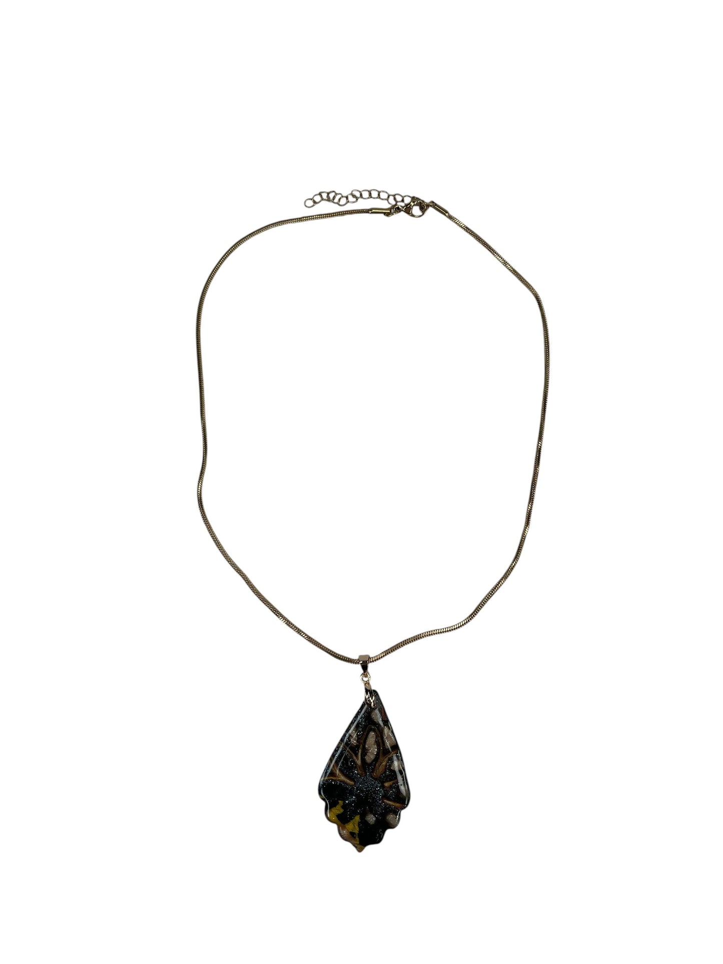 Intricate floral-inspired design layered in rich metallic tones Necklace