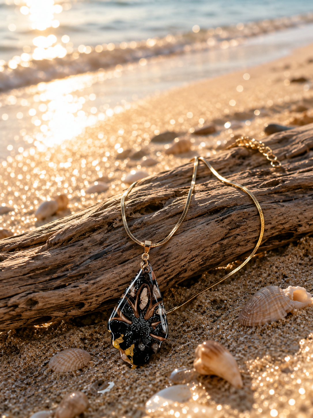 Intricate floral-inspired design layered in rich metallic tones Necklace