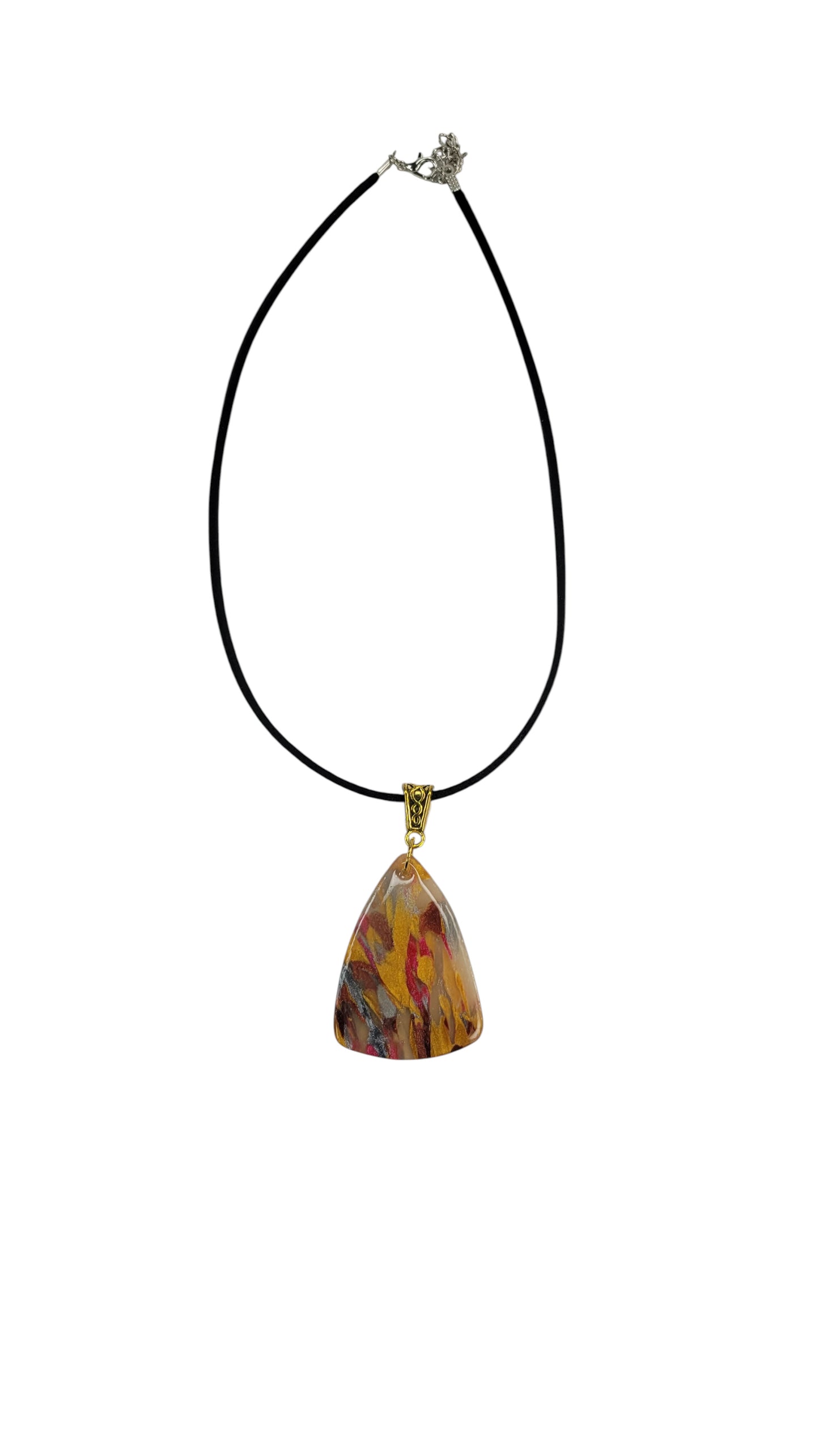Striking pendant with rich metallic tones Necklace