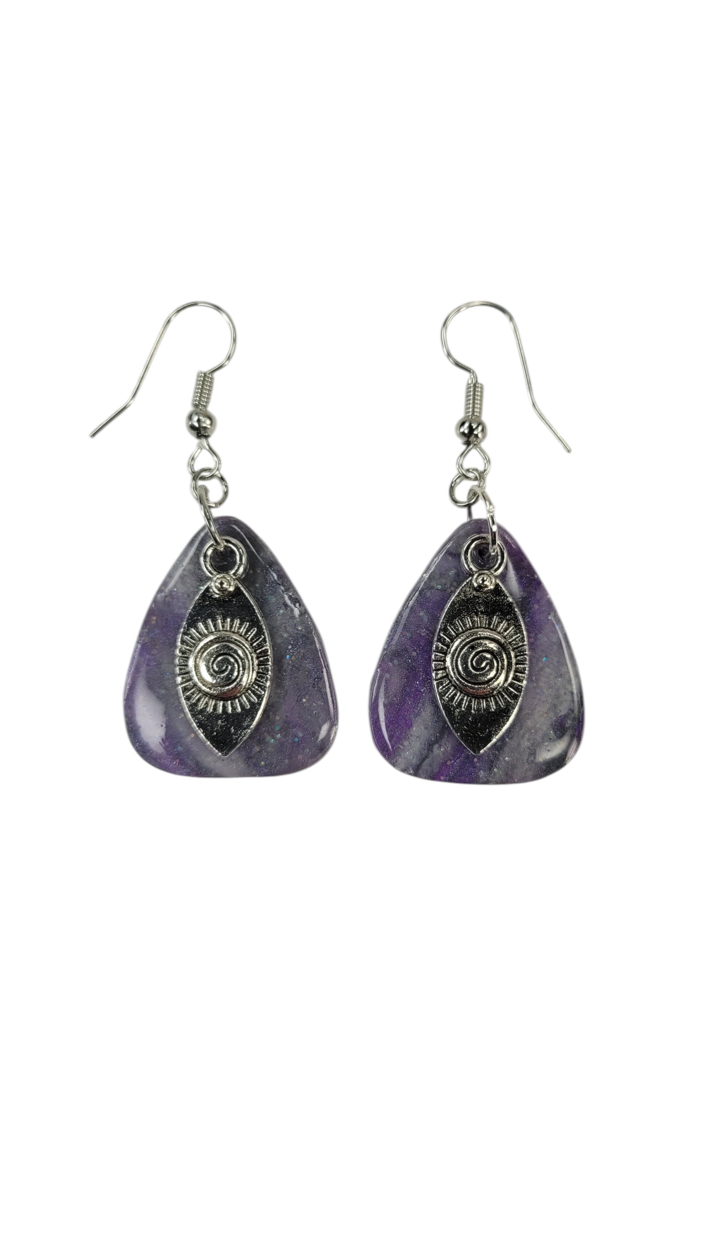 Small softly rounded triangular drop Earrings