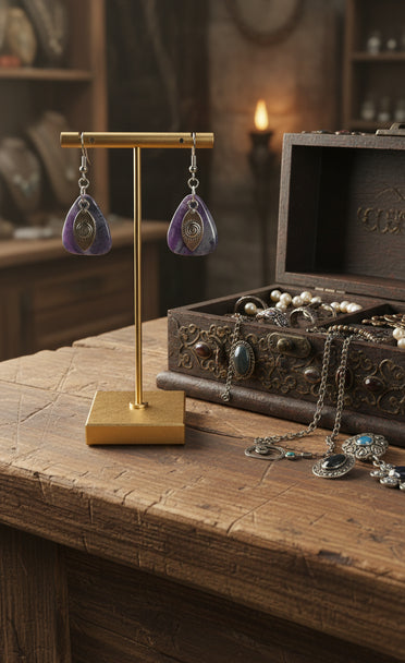 Small softly rounded triangular drop Earrings
