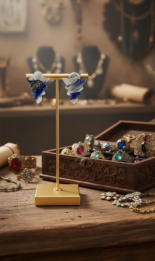 Blue cool and sculptural Studs