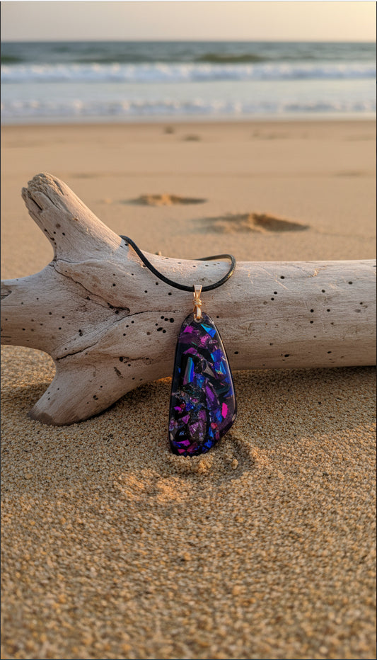 Dazzling mosaic on black Necklace