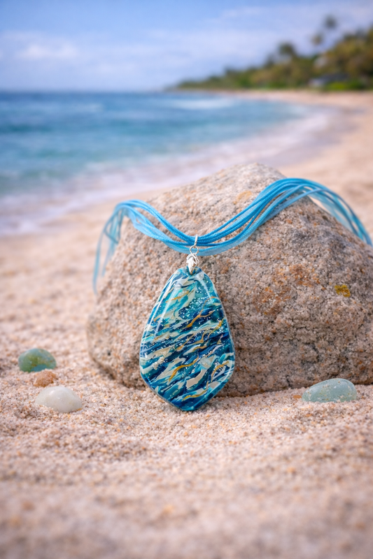 Soft turquoise and deep ocean blue Necklace