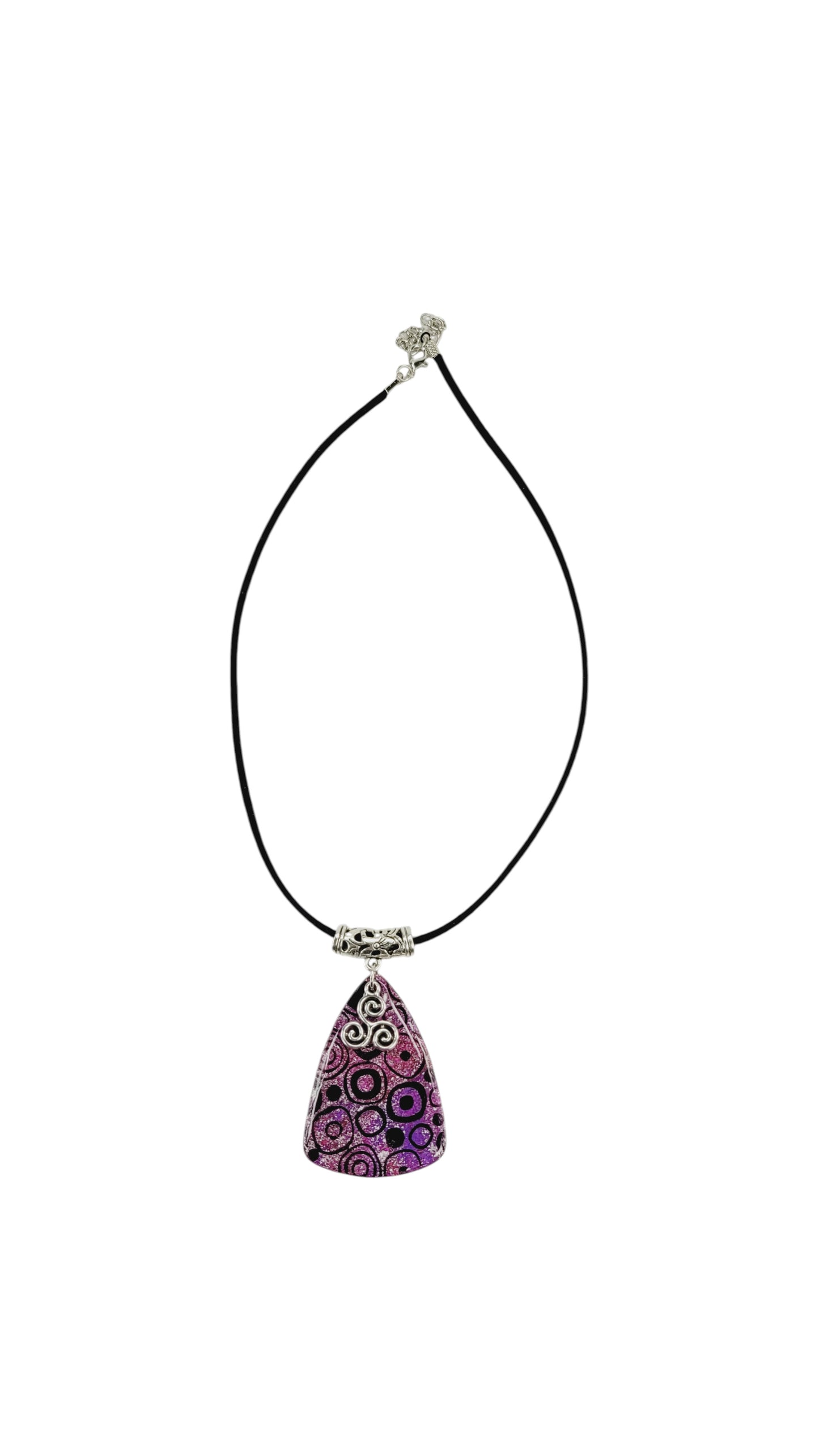 Pink and violet shimmer with modern pattern Necklace