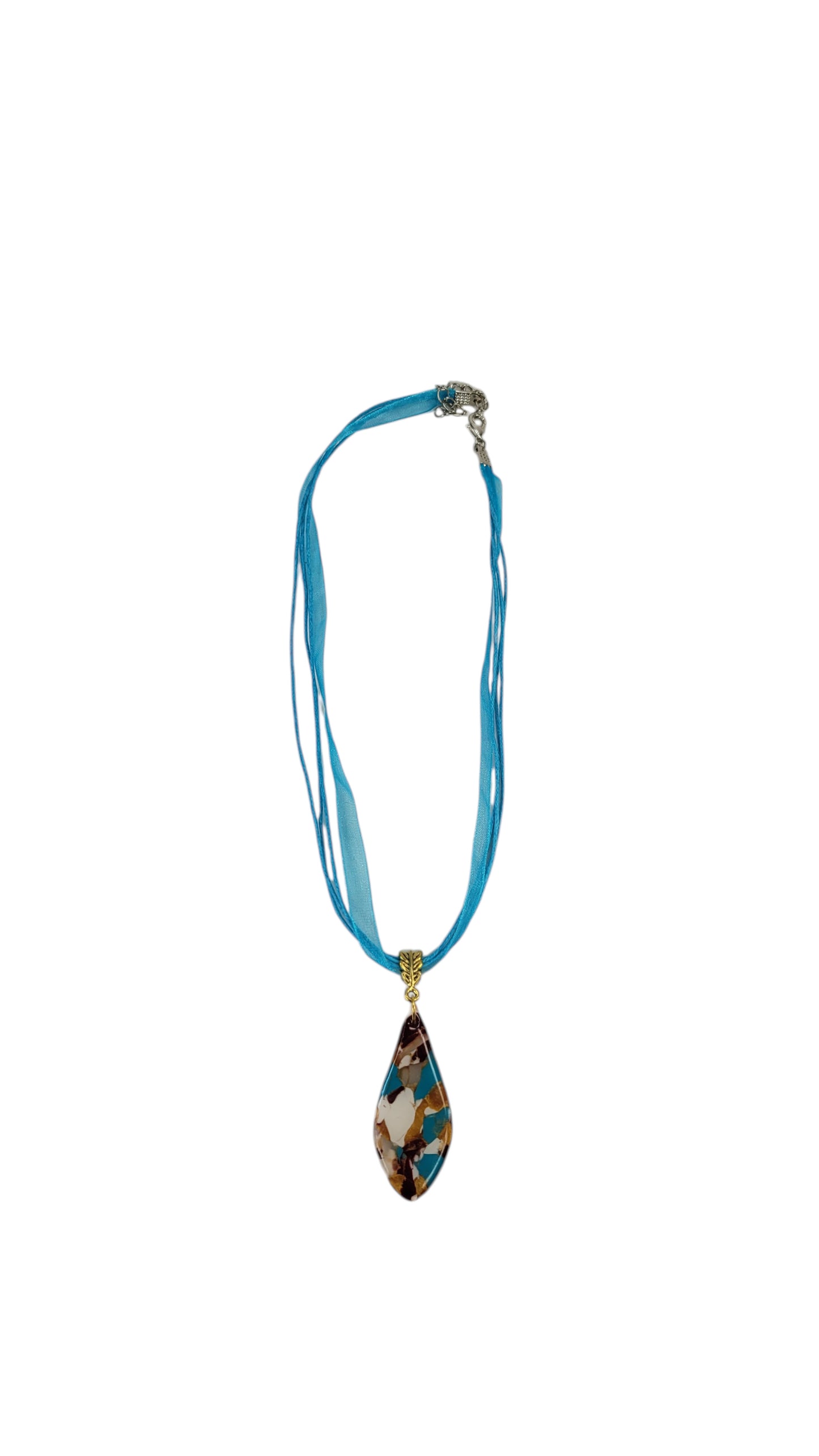 Mosaic of earthy tones DOUBLE sided Necklace