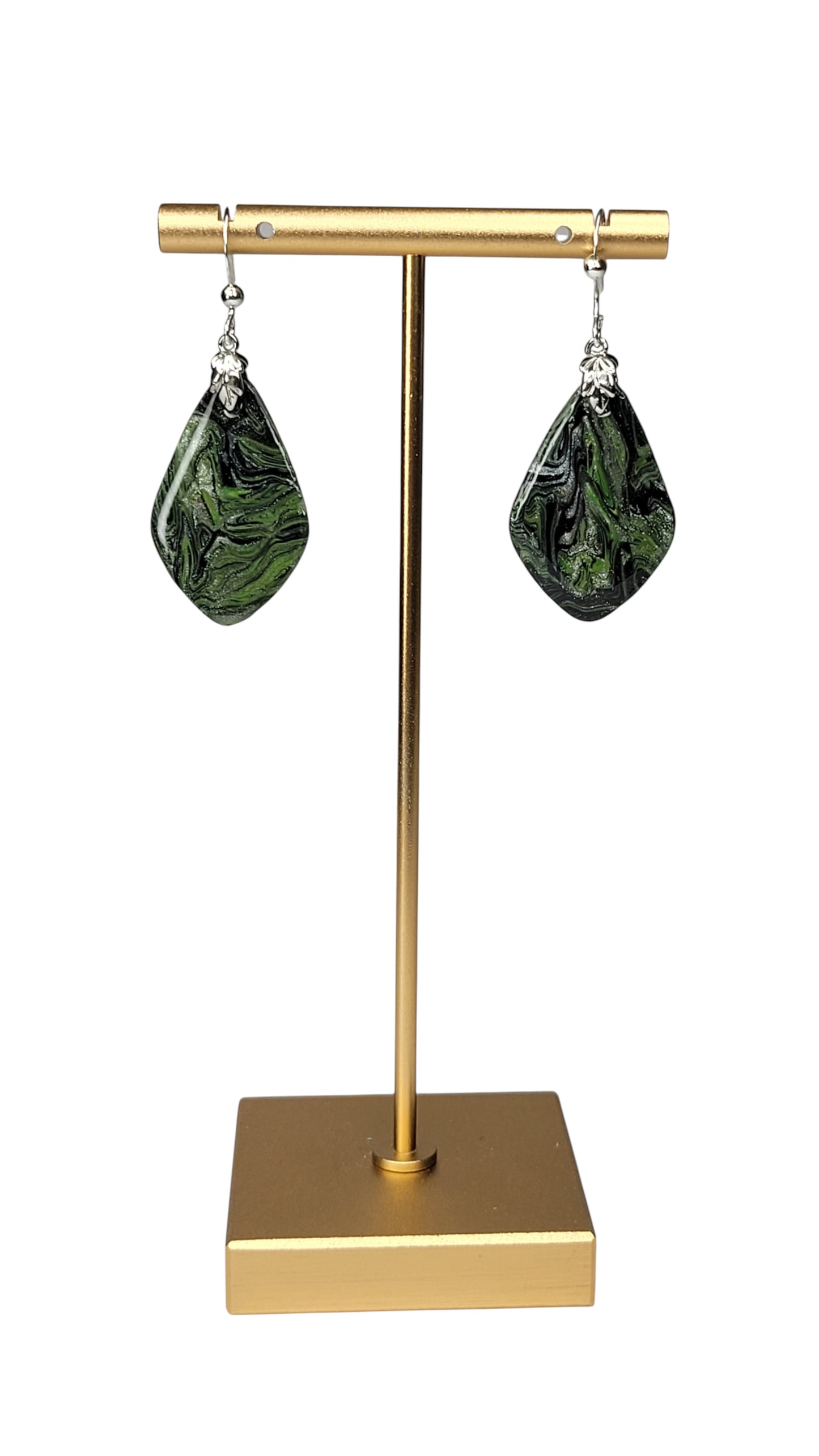 Soft teardrop rich forest green Earrings