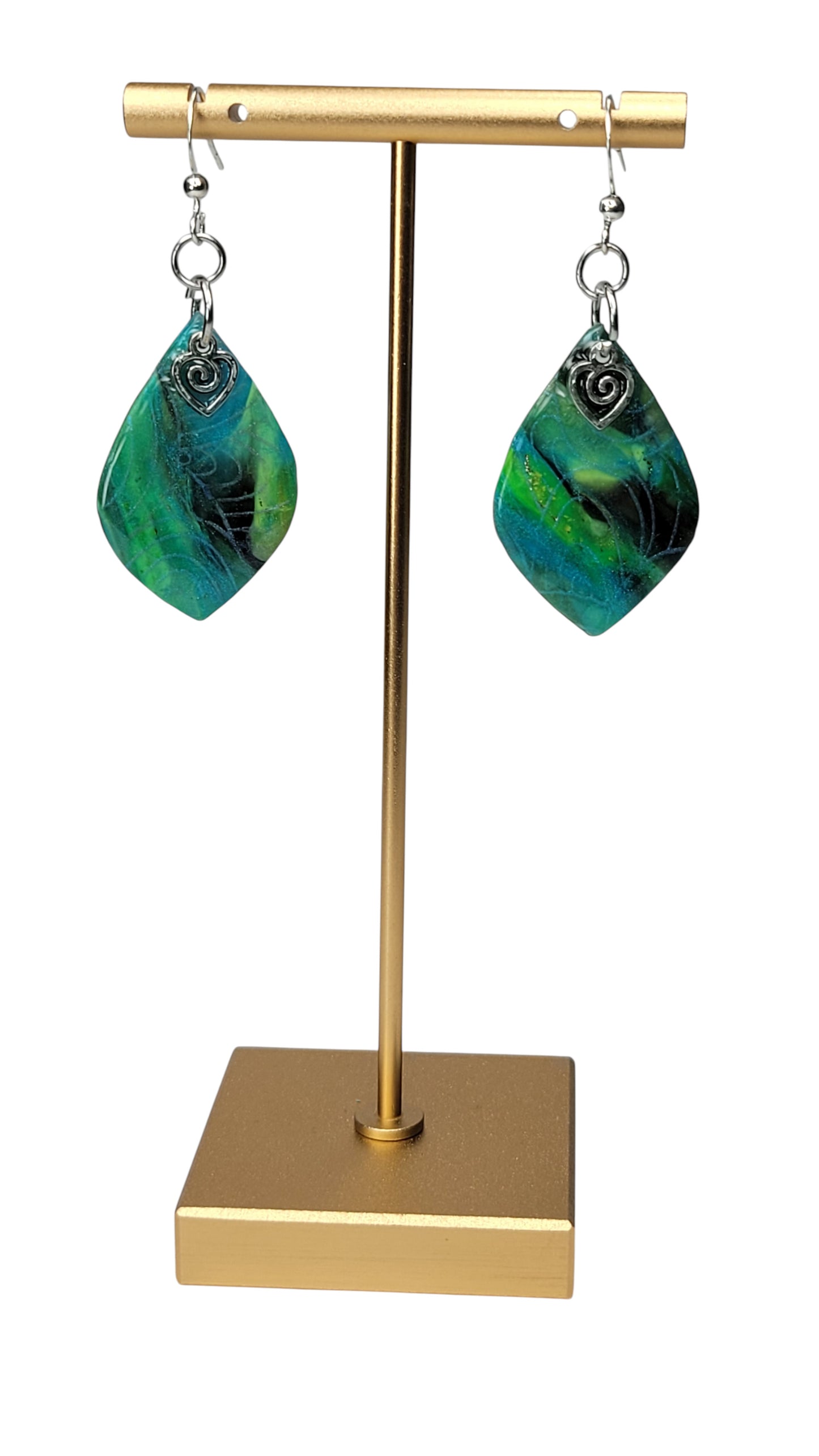 Deep teal and emerald Earrings