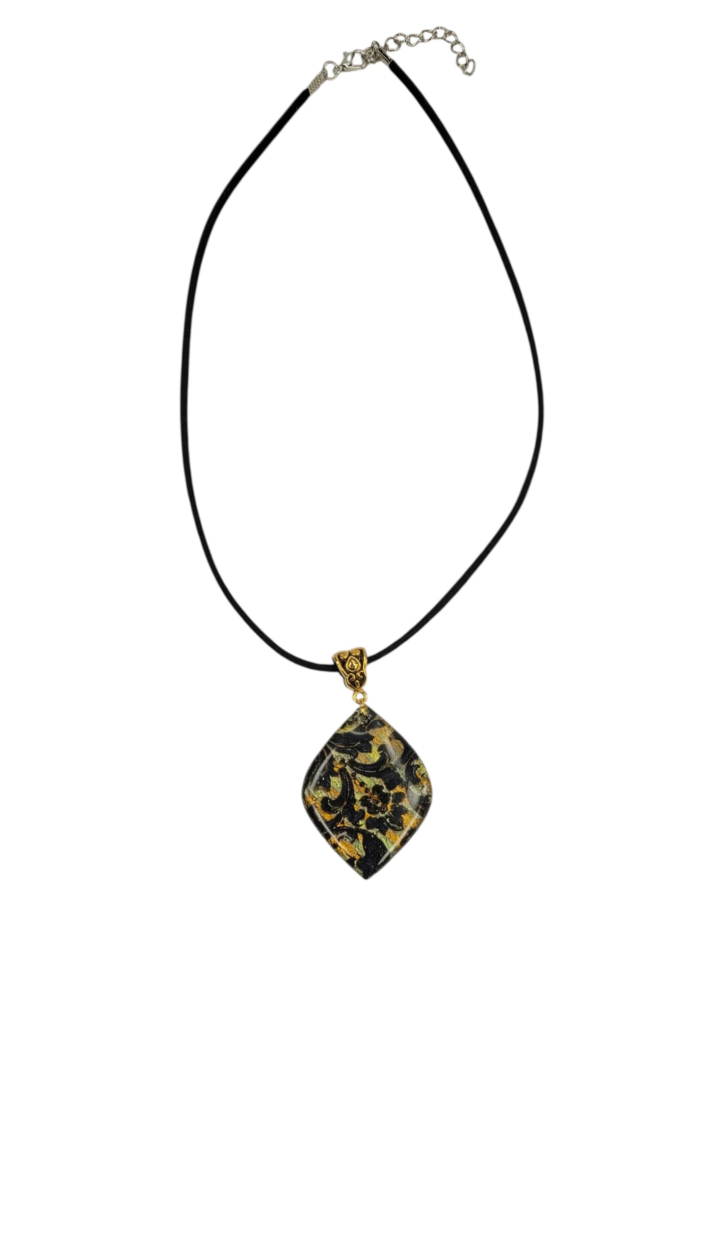 Black with gold baroque elegance Necklace