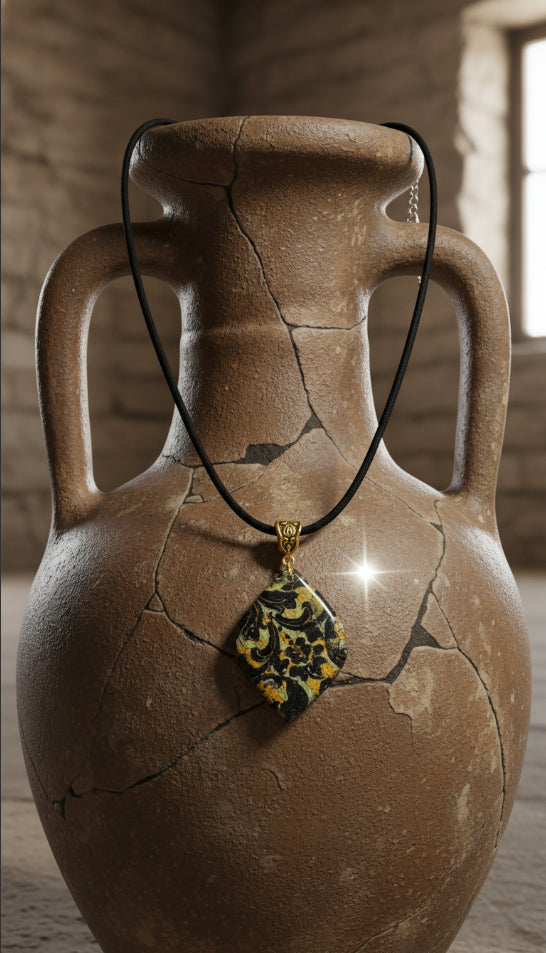 Black with gold baroque elegance Necklace