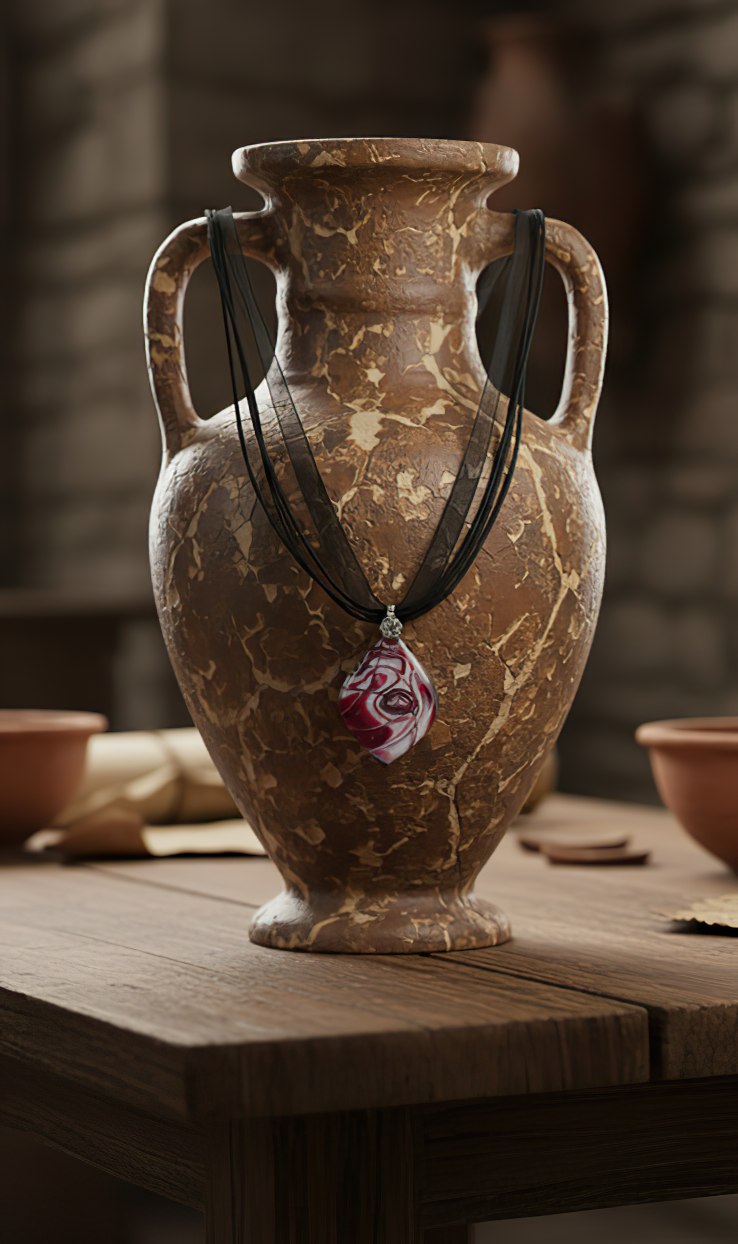 Red and pearl white Necklace