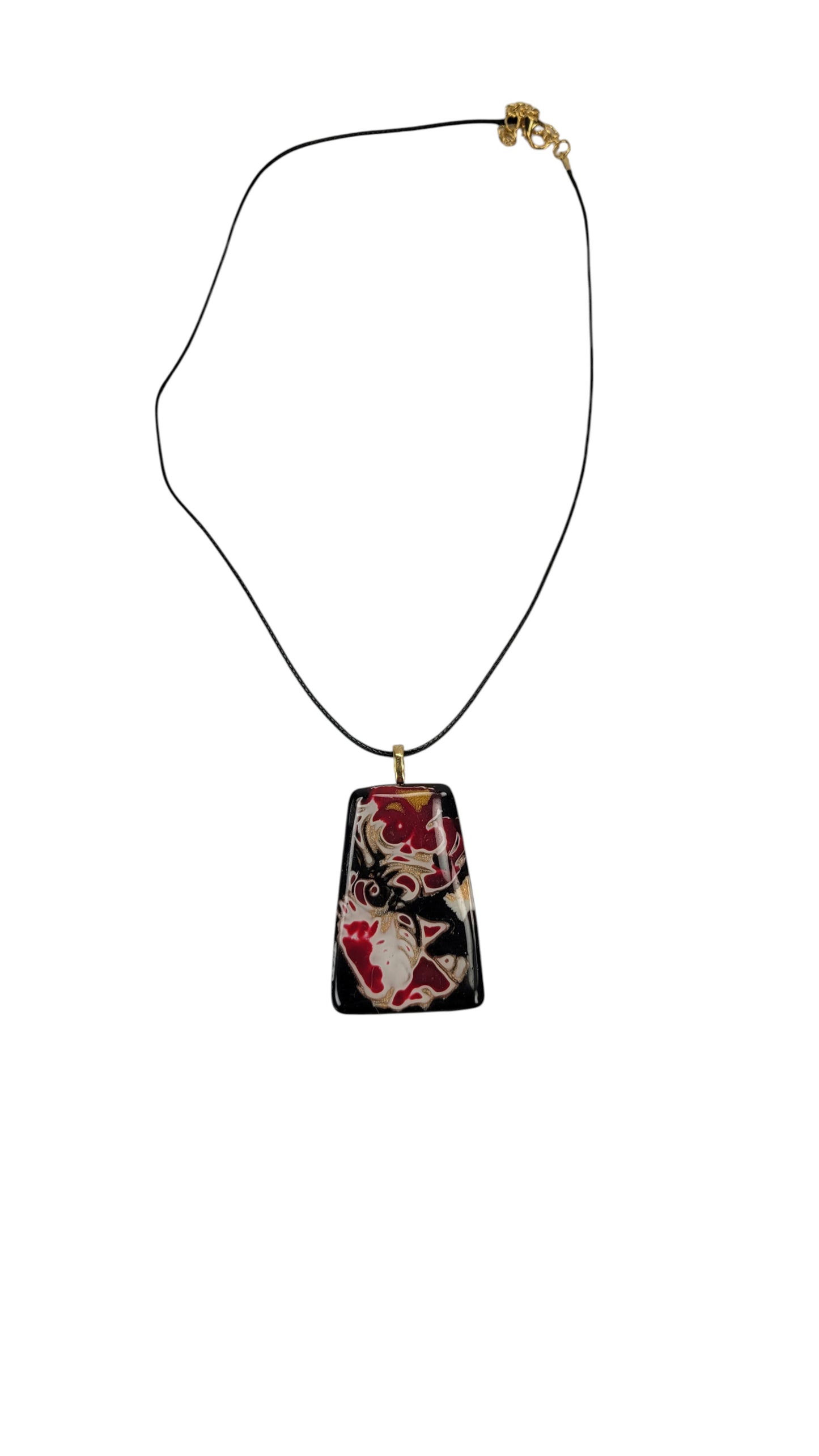 Bold and expressive colors on black background Necklace