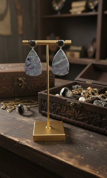 Teardrops on silver post Earrings
