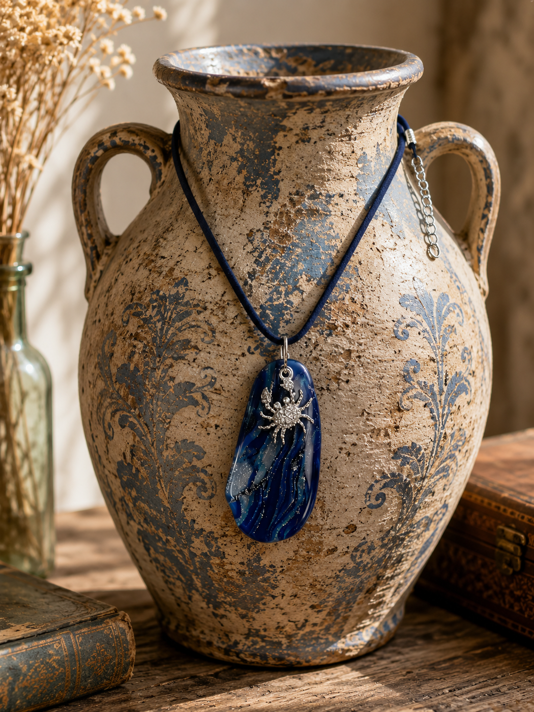 Ocean-inspired pendant with silver-toned crab charm Necklace