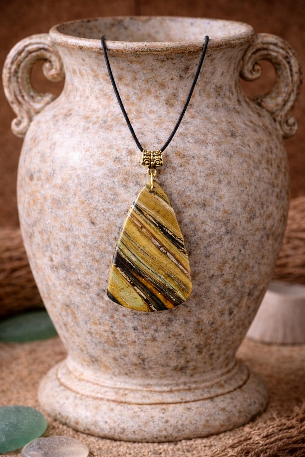 Layered golden, olive, and deep brown tones Necklace