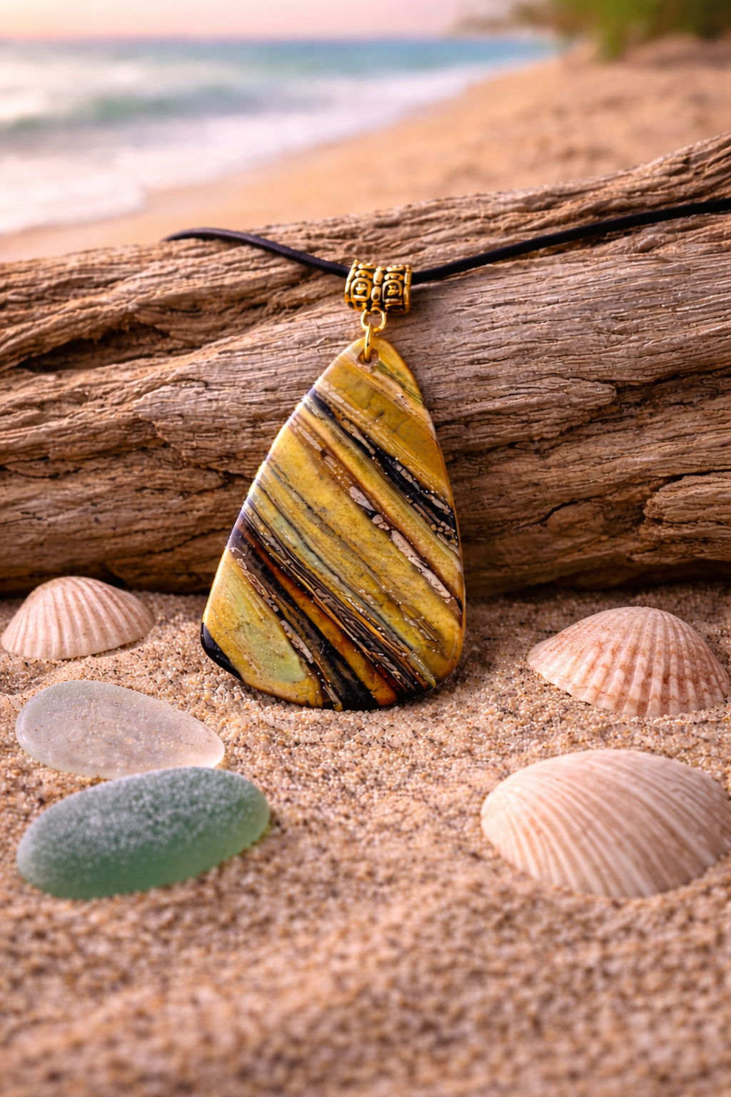 Layered golden, olive, and deep brown tones Necklace