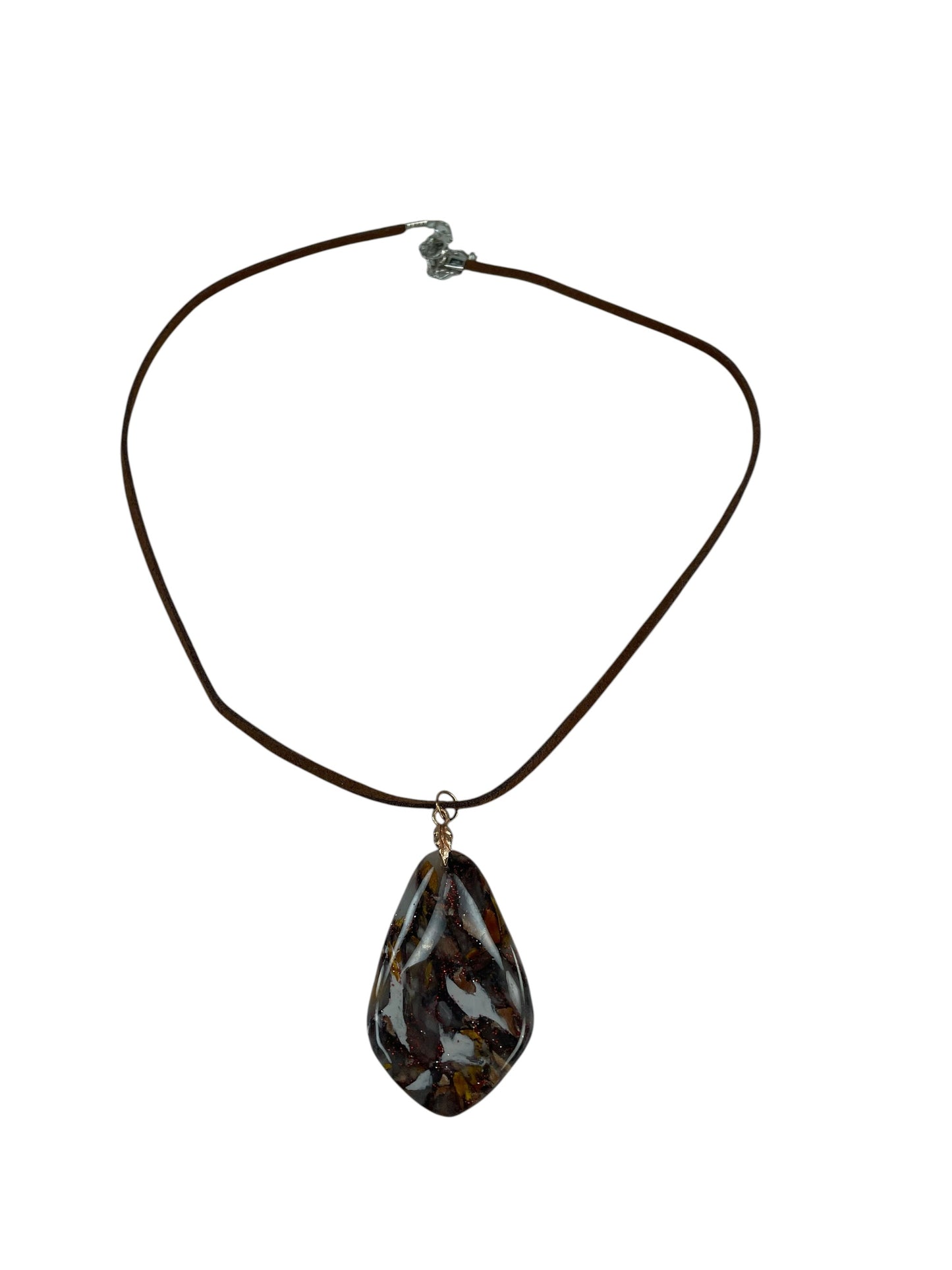 Warm brown, smoky black, and soft ivory tones Necklace