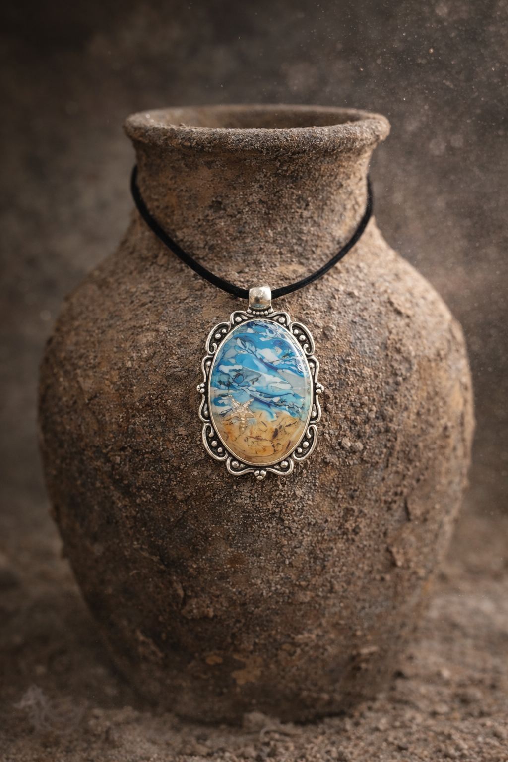 Shoreline and sky meeting in a frame Necklace