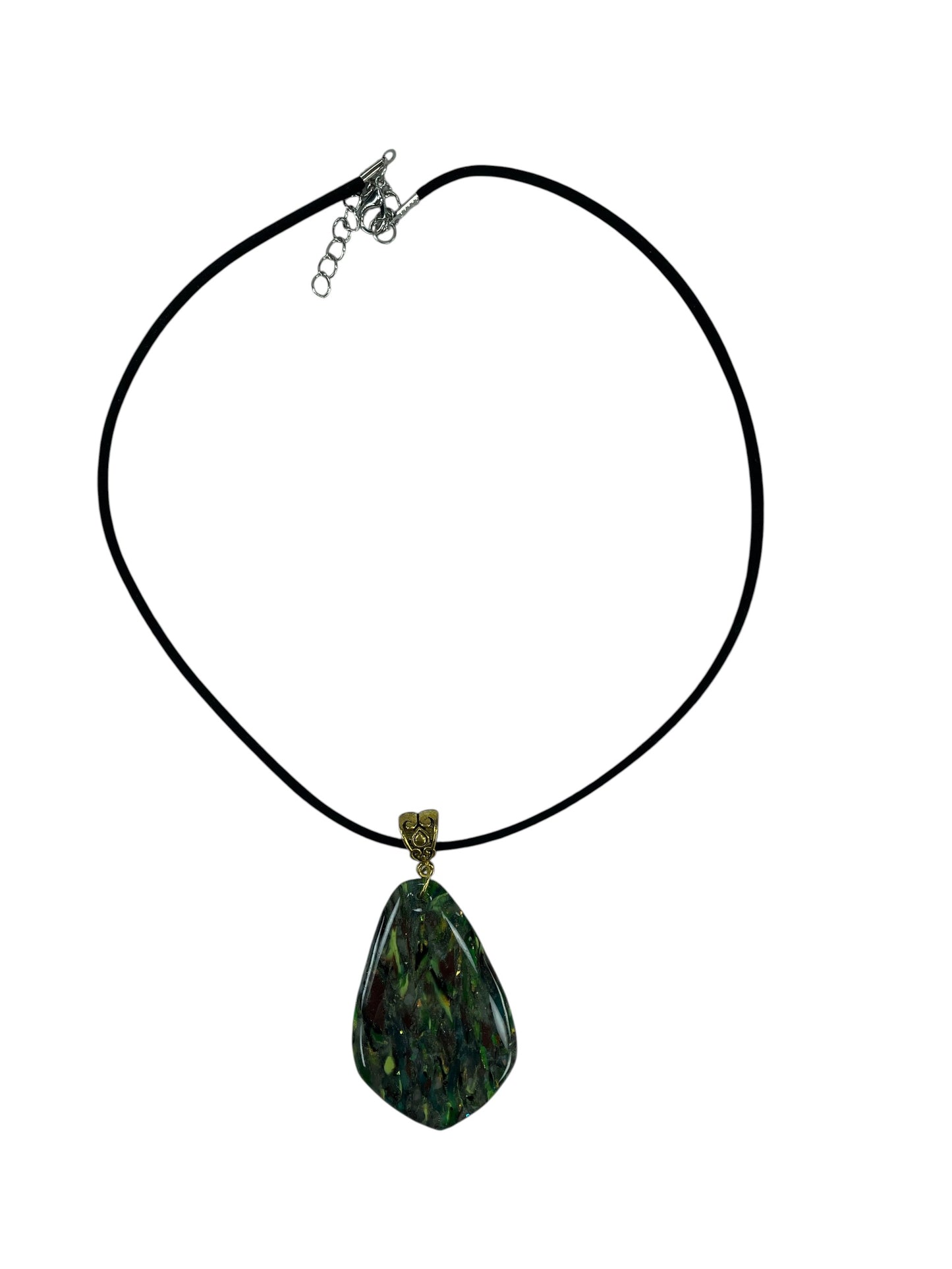 Dark green forest-inspired pendant Necklace