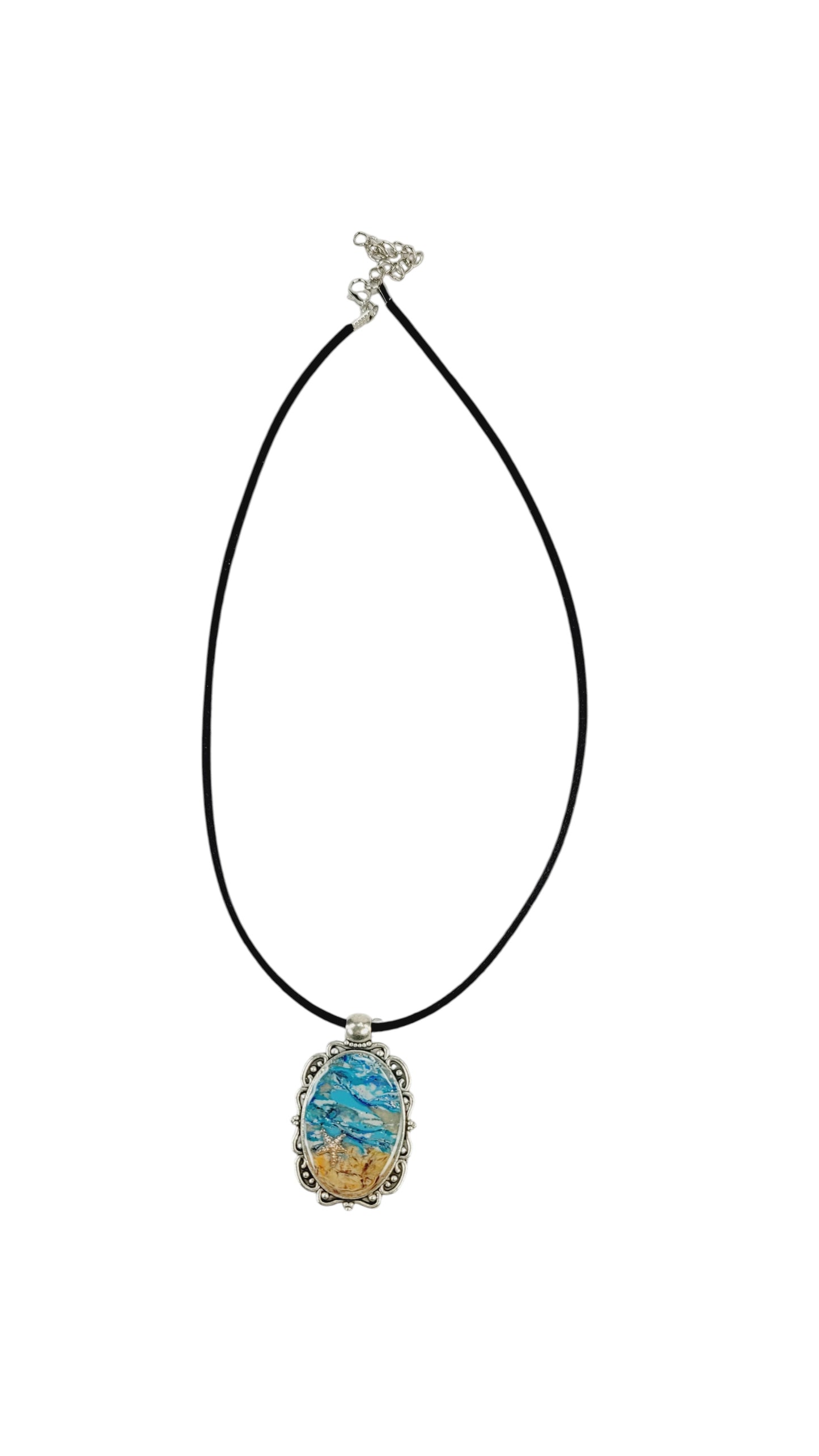 Shoreline and sky meeting in a frame Necklace