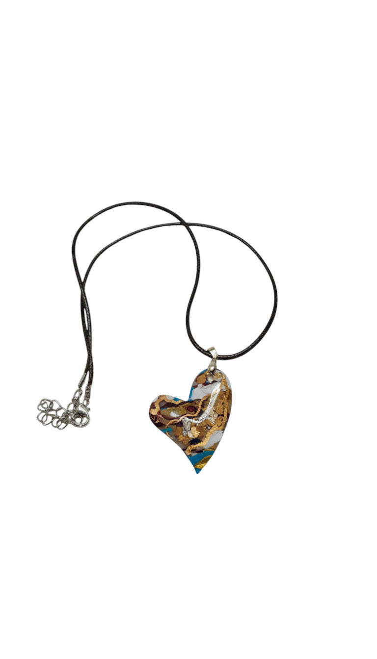 Golden iridescent heart shape Necklace