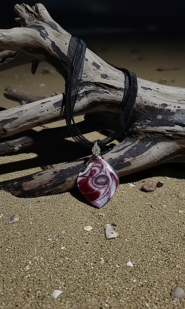 Red and pearl white Necklace