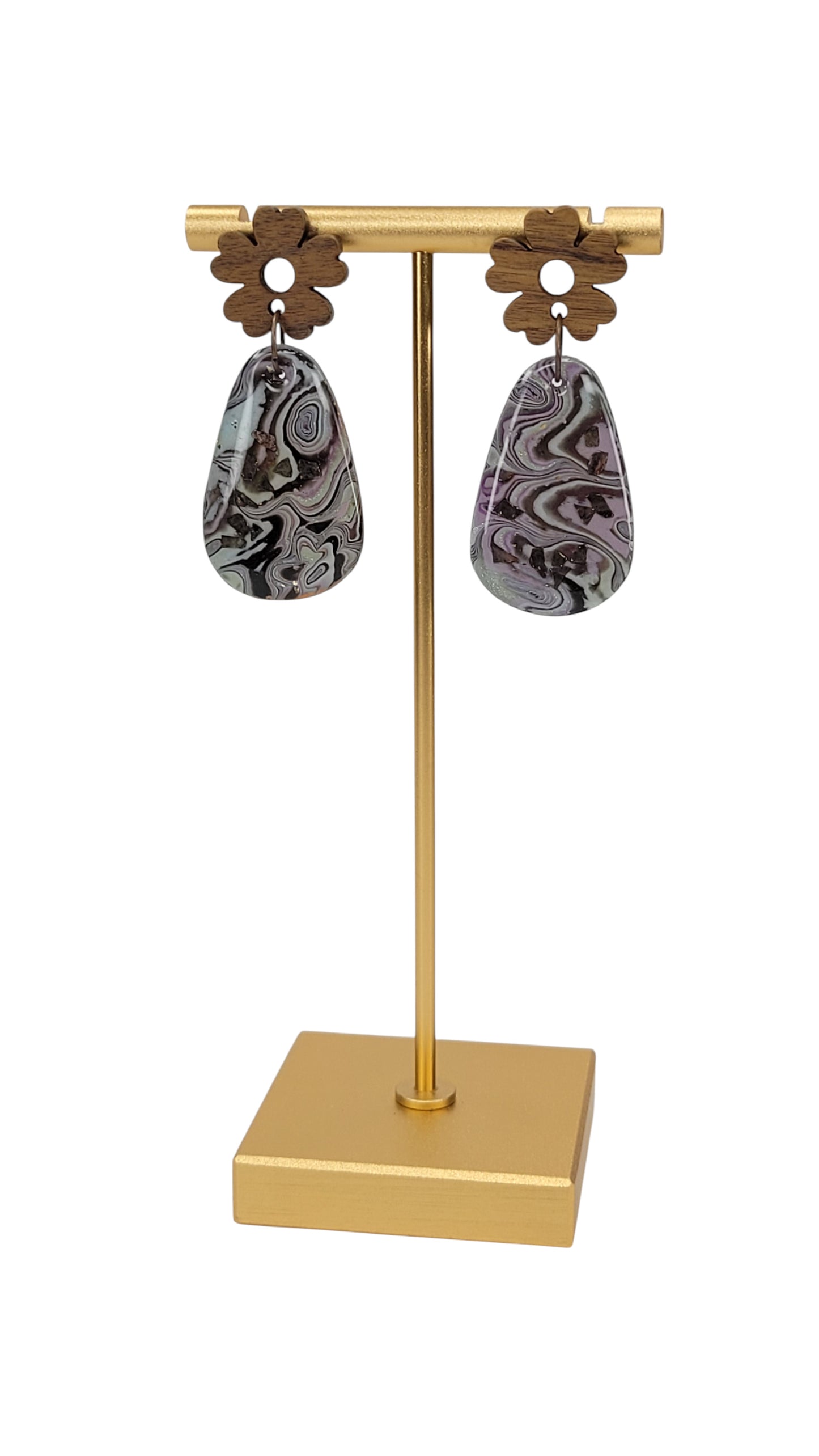 Longer flower drop Earrings with post