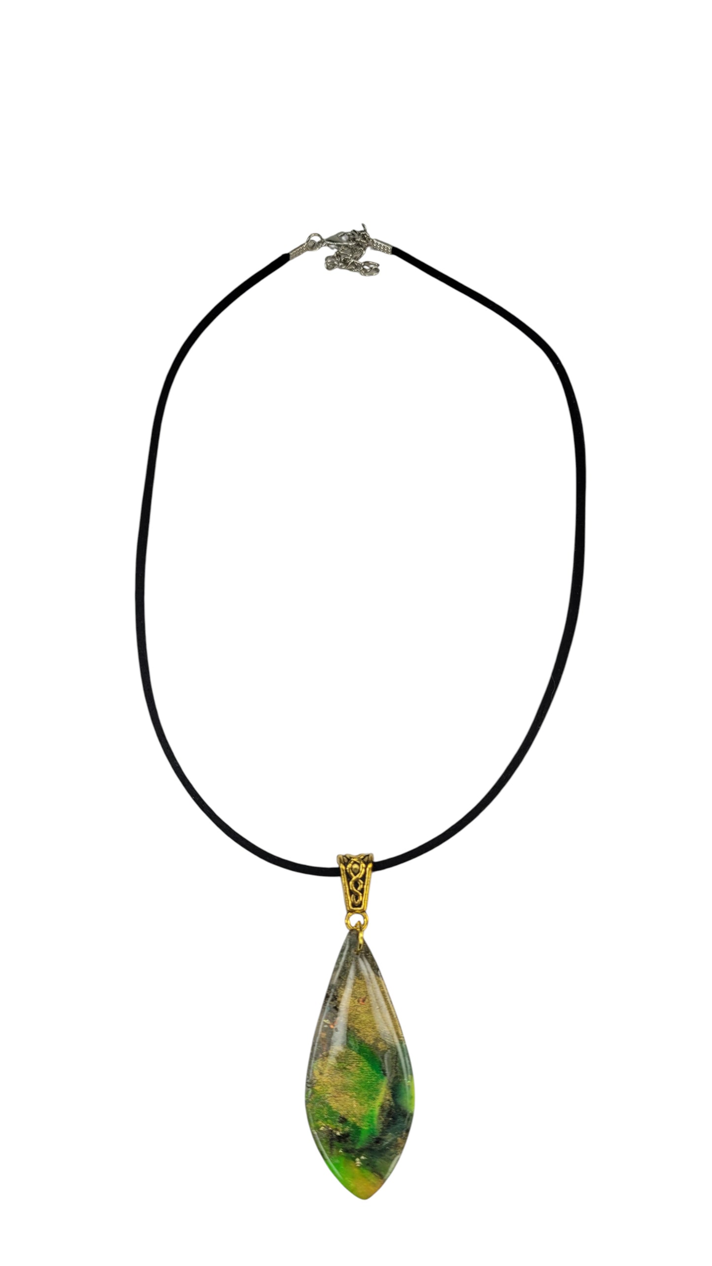 Flowing tones of green, gold, and soft earthy neutrals Necklace