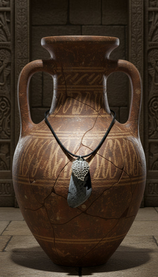 Subtle textures lace-like pattern with leaf charm Necklace