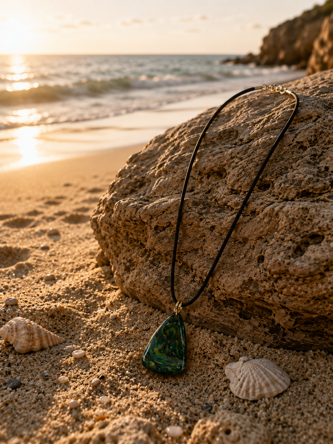Darker shadows and lighter flecks give movement and depth to Necklace